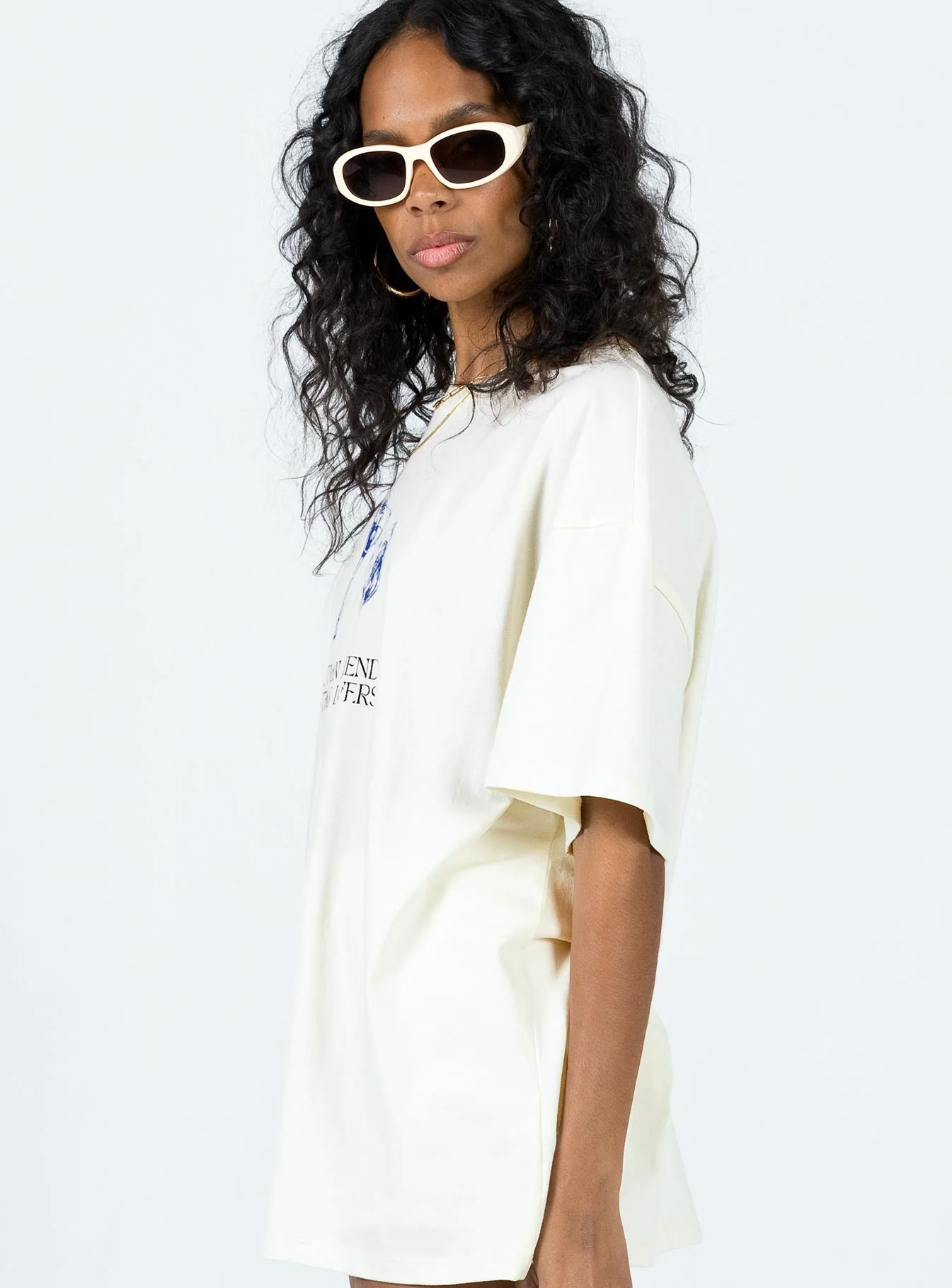 More Than Friends Oversized Tee Off White - Image 5