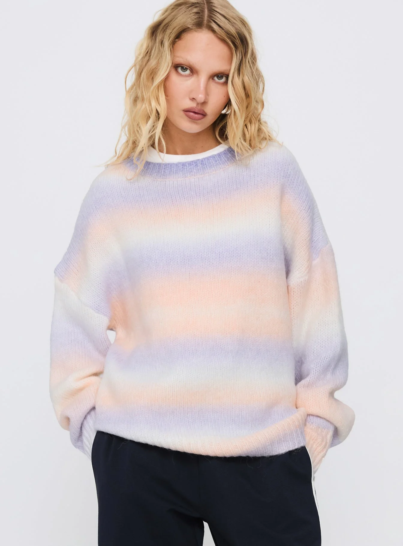 Orliana Ombre Knit Sweater Purple Multi - Image 2