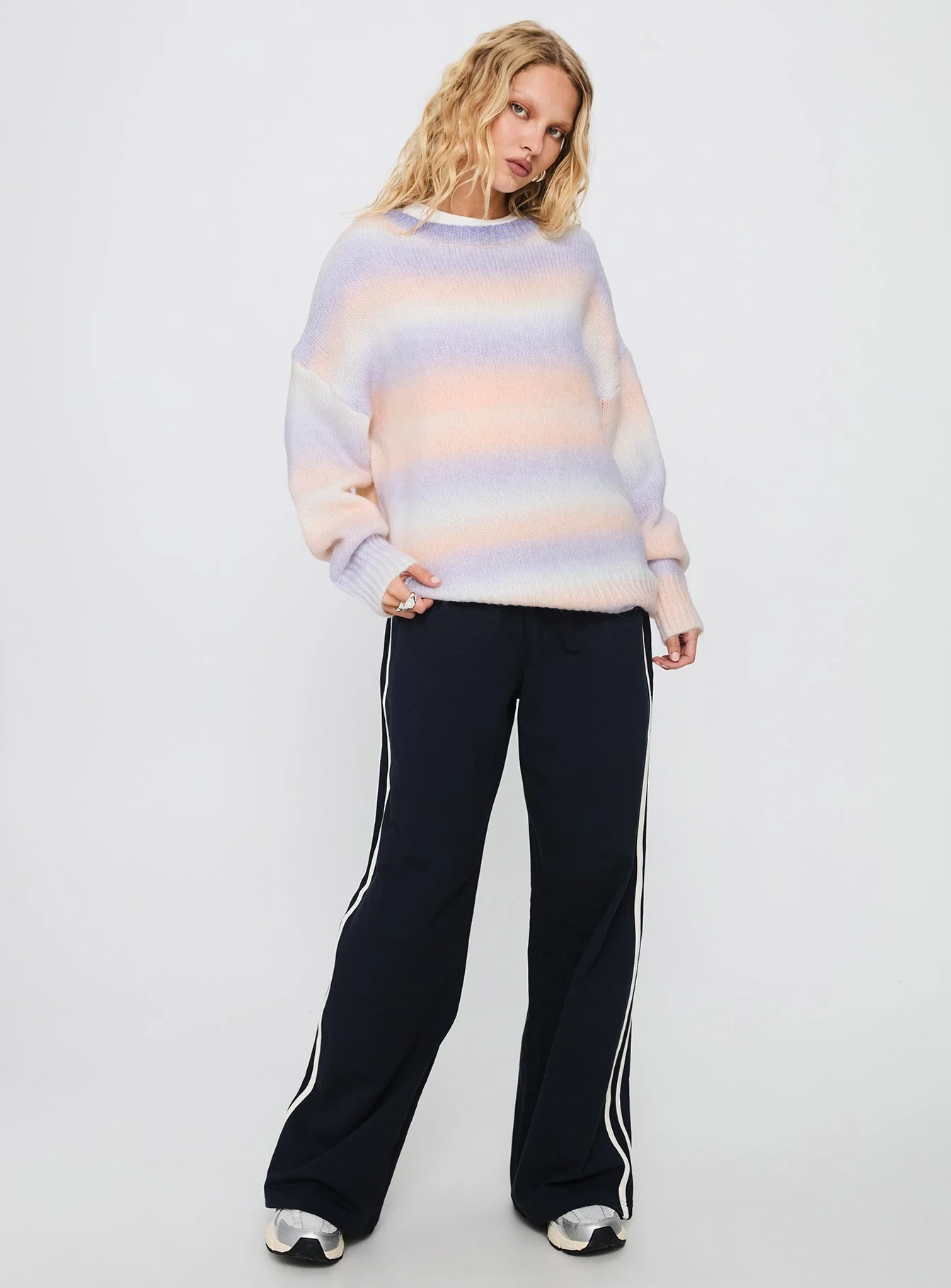 Orliana Ombre Knit Sweater Purple Multi - Image 3