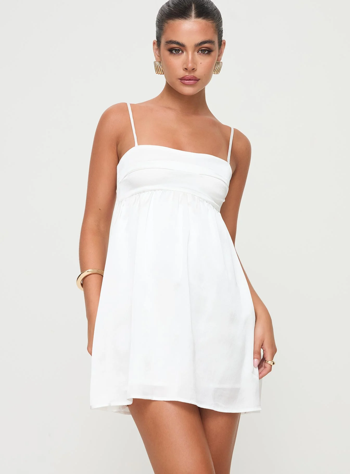 Ortega Mini Dress White - Image 2