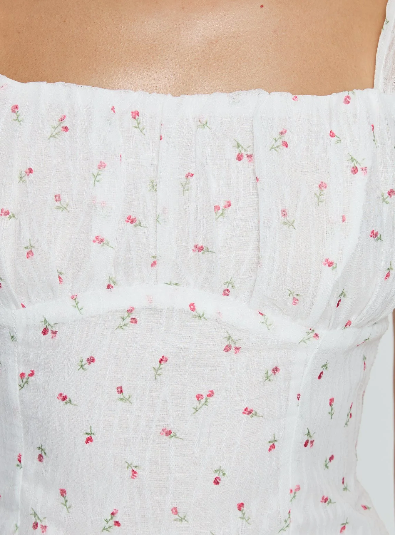Orvena Square Neck Top White Floral - Image 6