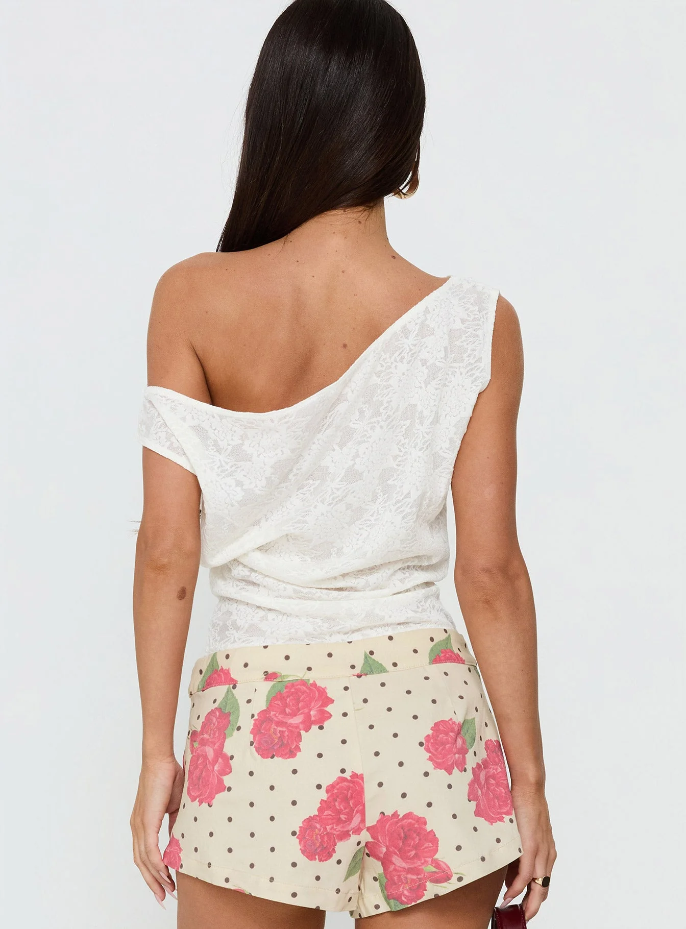 Orvielle Lace Off Shoulder Top Cream - Image 5