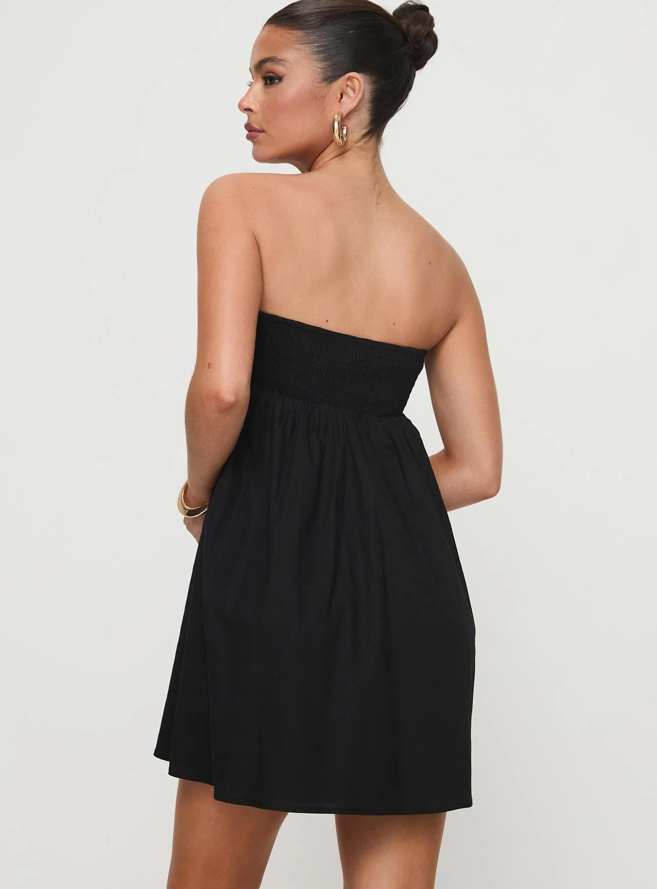 Osment Strapless Mini Dress Black - Image 5