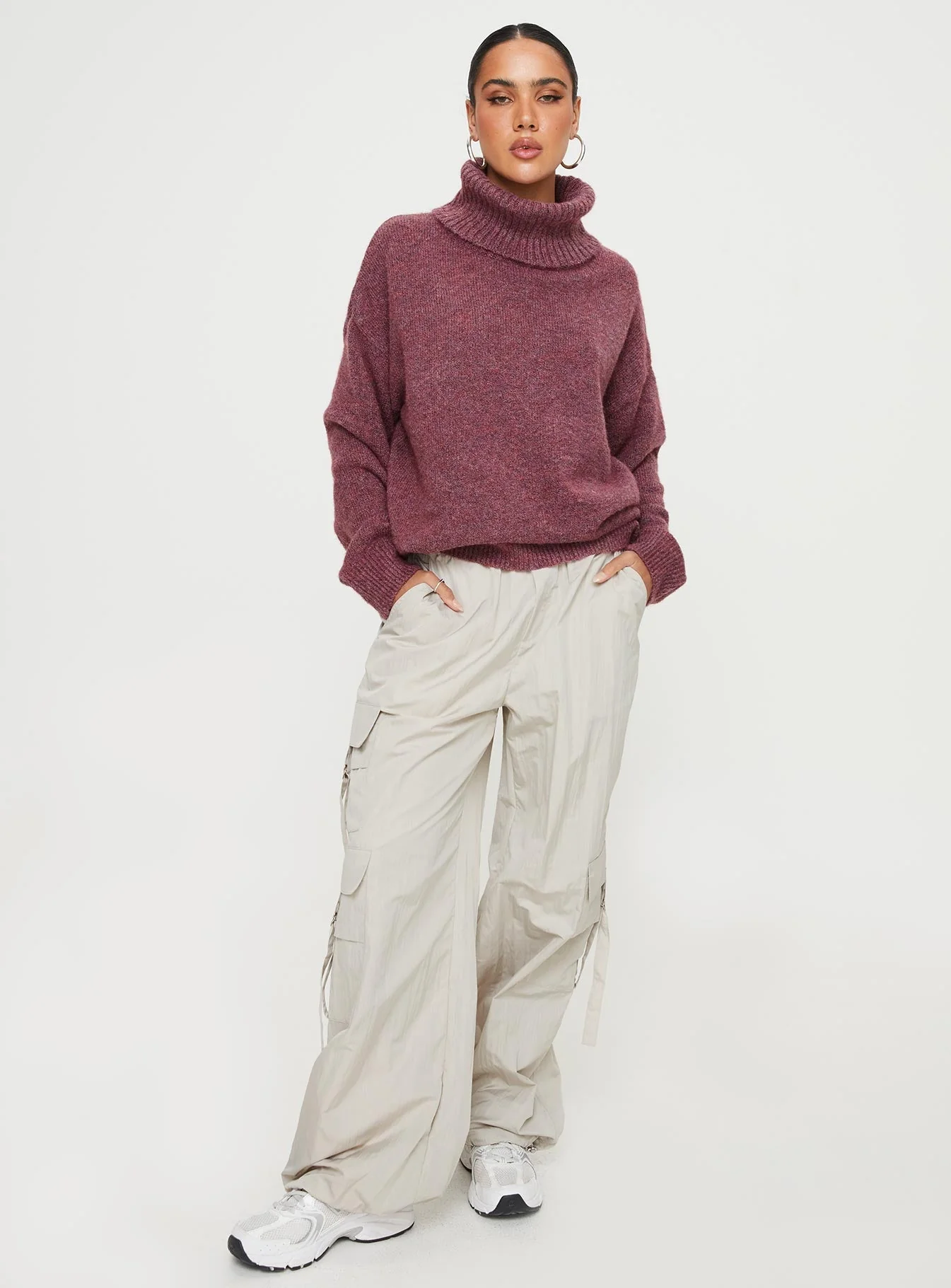 Oswin Turtleneck Jumper Burgundy - Image 3