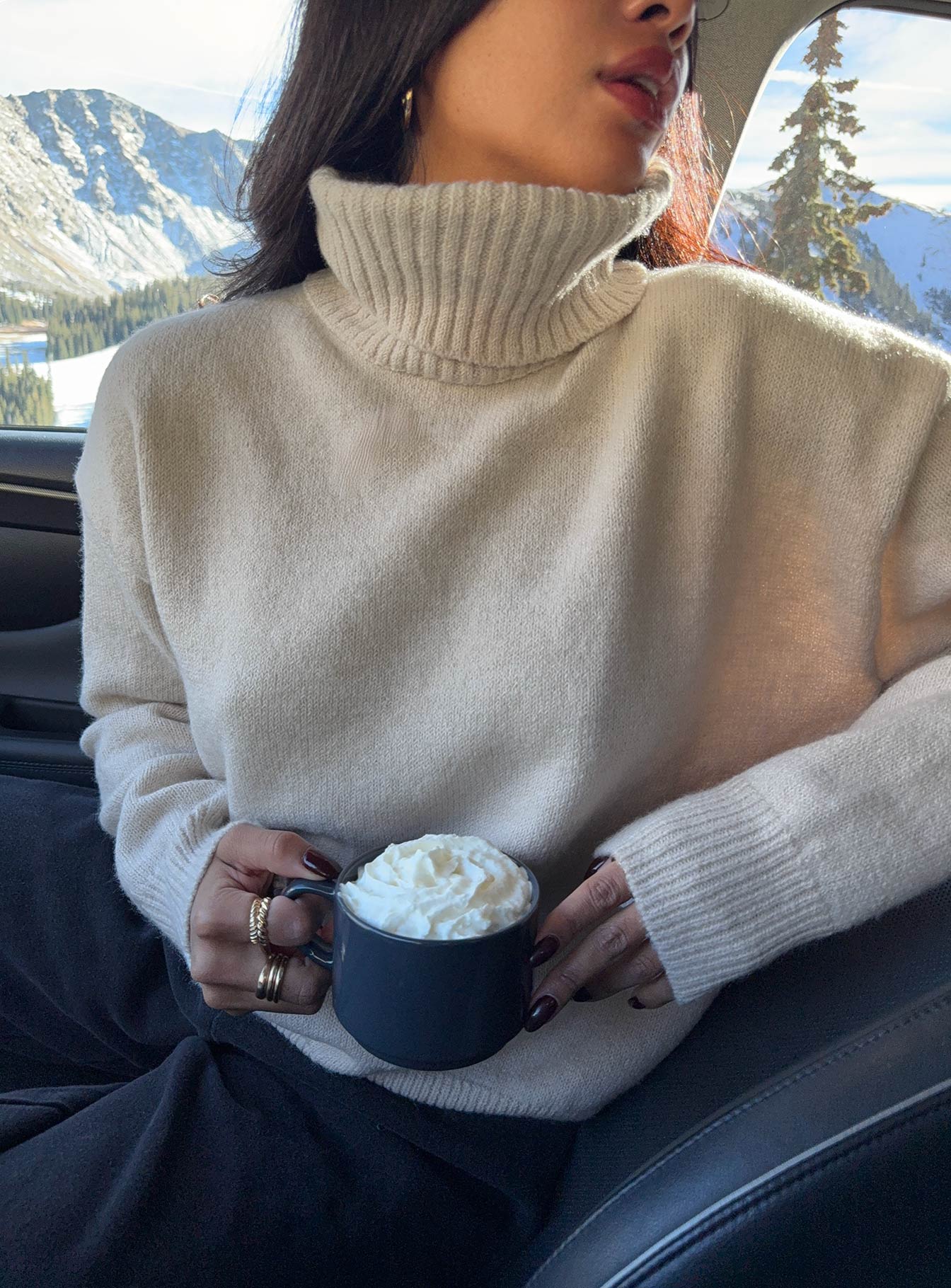 Oswin Turtleneck Sweater Oatmeal - Image 10