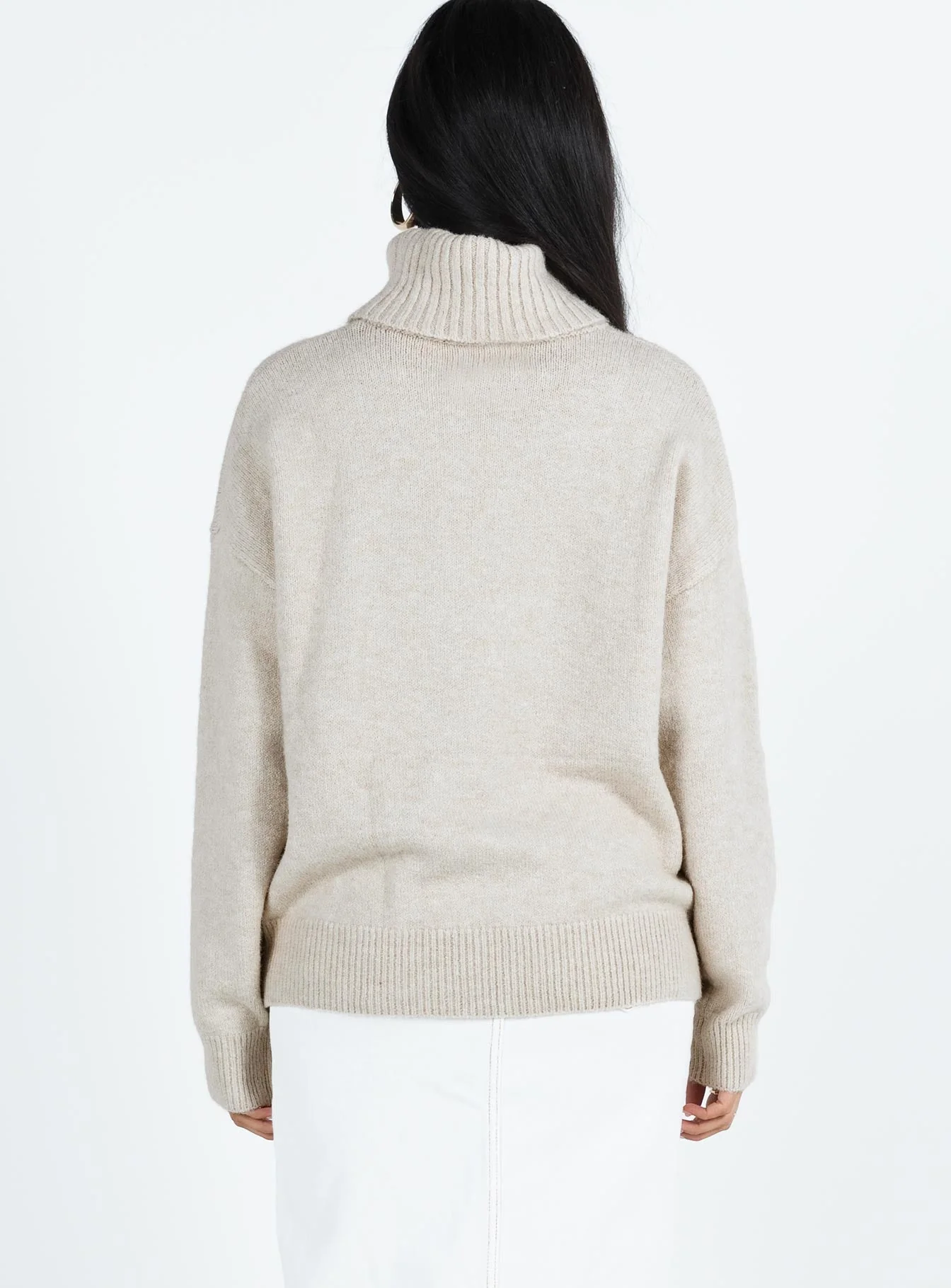 Oswin Turtleneck Sweater Oatmeal - Image 5