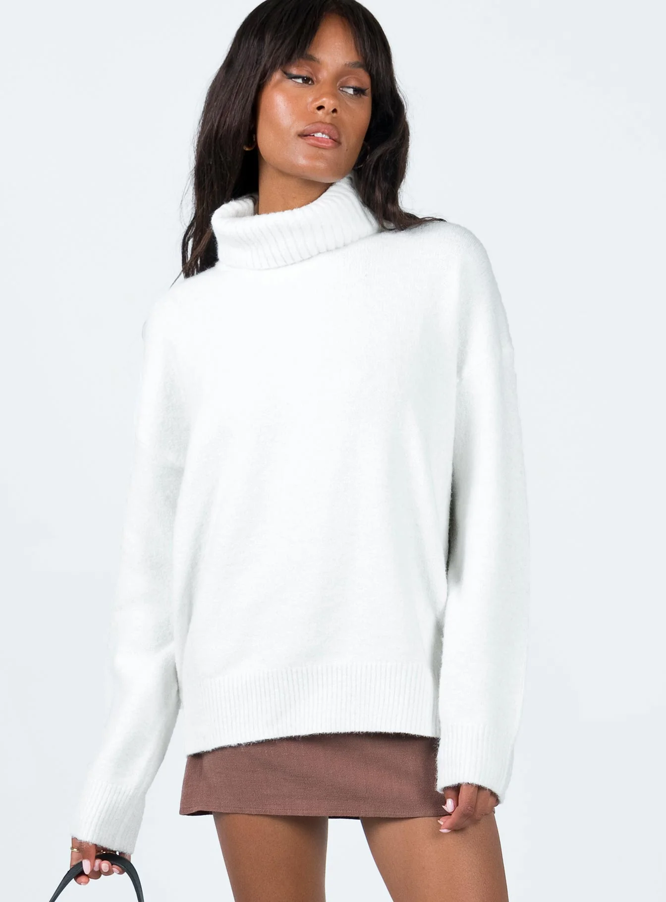 Oswin Turtleneck Jumper White - Image 3