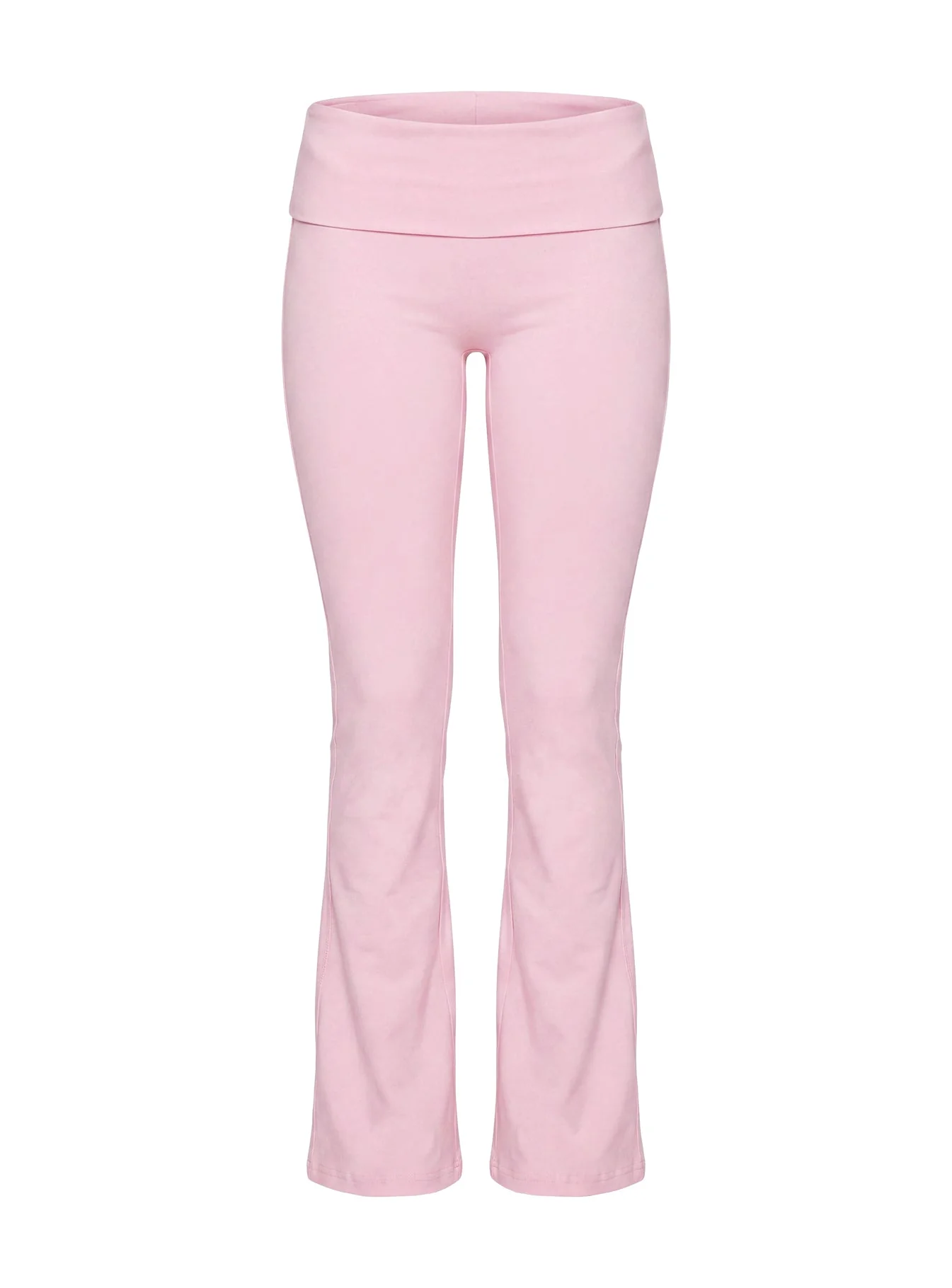 Pace Setter Active Foldover Waist Flared Leggings Pink - Image 12
