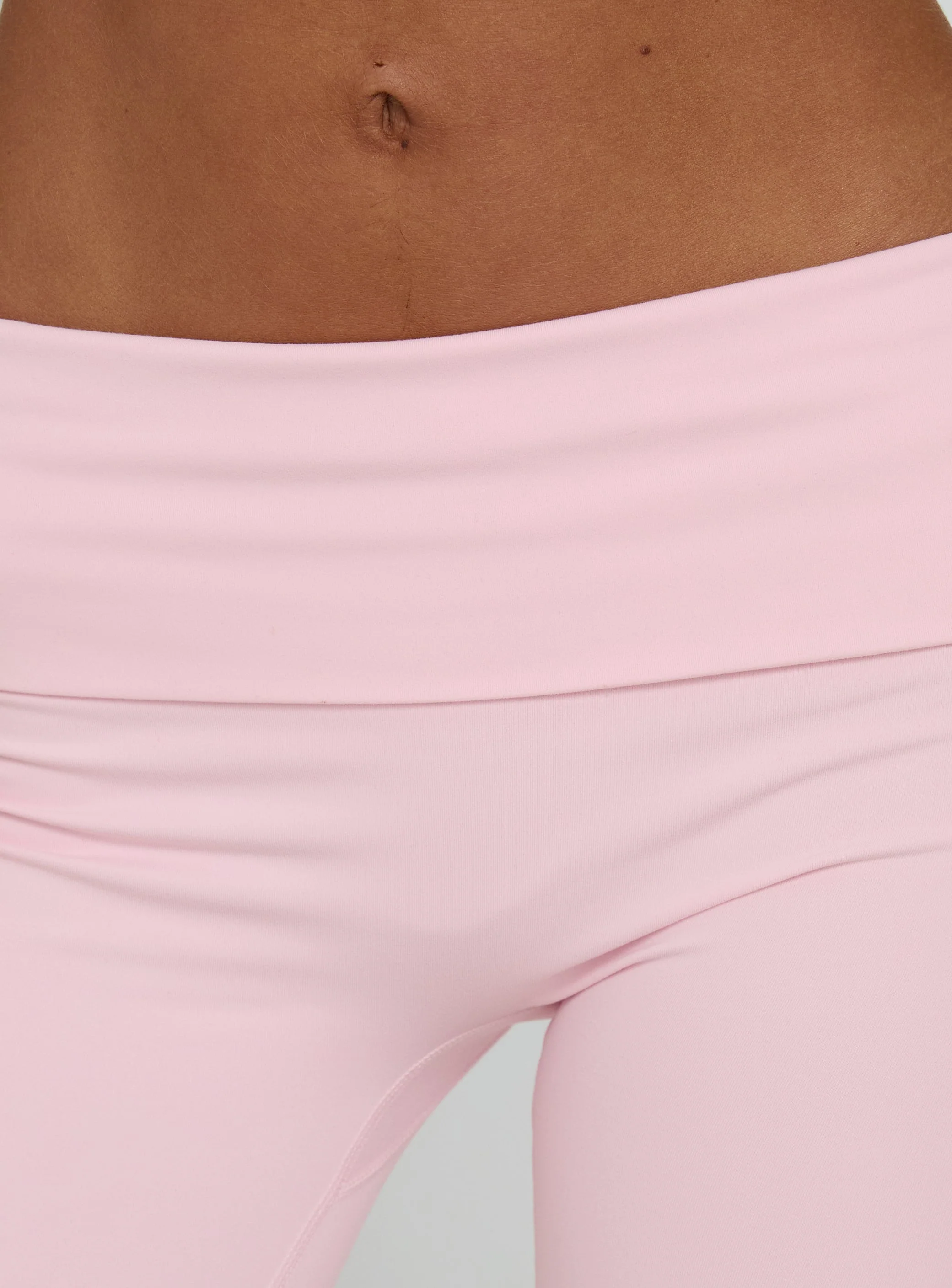 Pace Setter Active Foldover Waist Flared Leggings Pink - Image 6