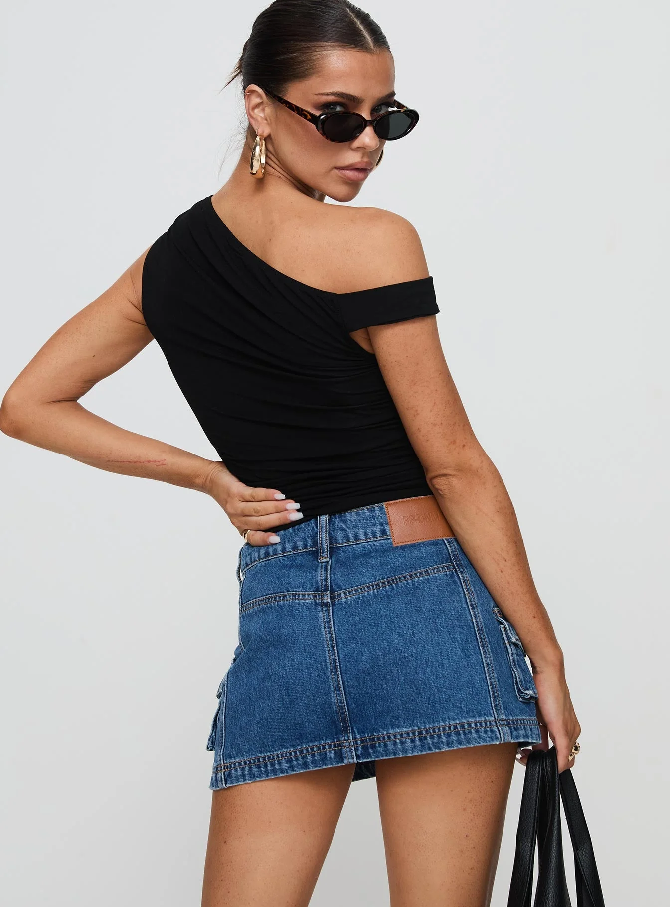 Pacific Coast Denim Cargo Skirt Dark Wash - Image 5
