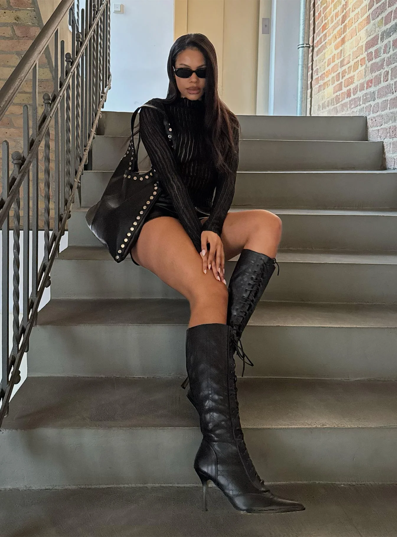 Padra Long Sleeve Top Black - Image 8