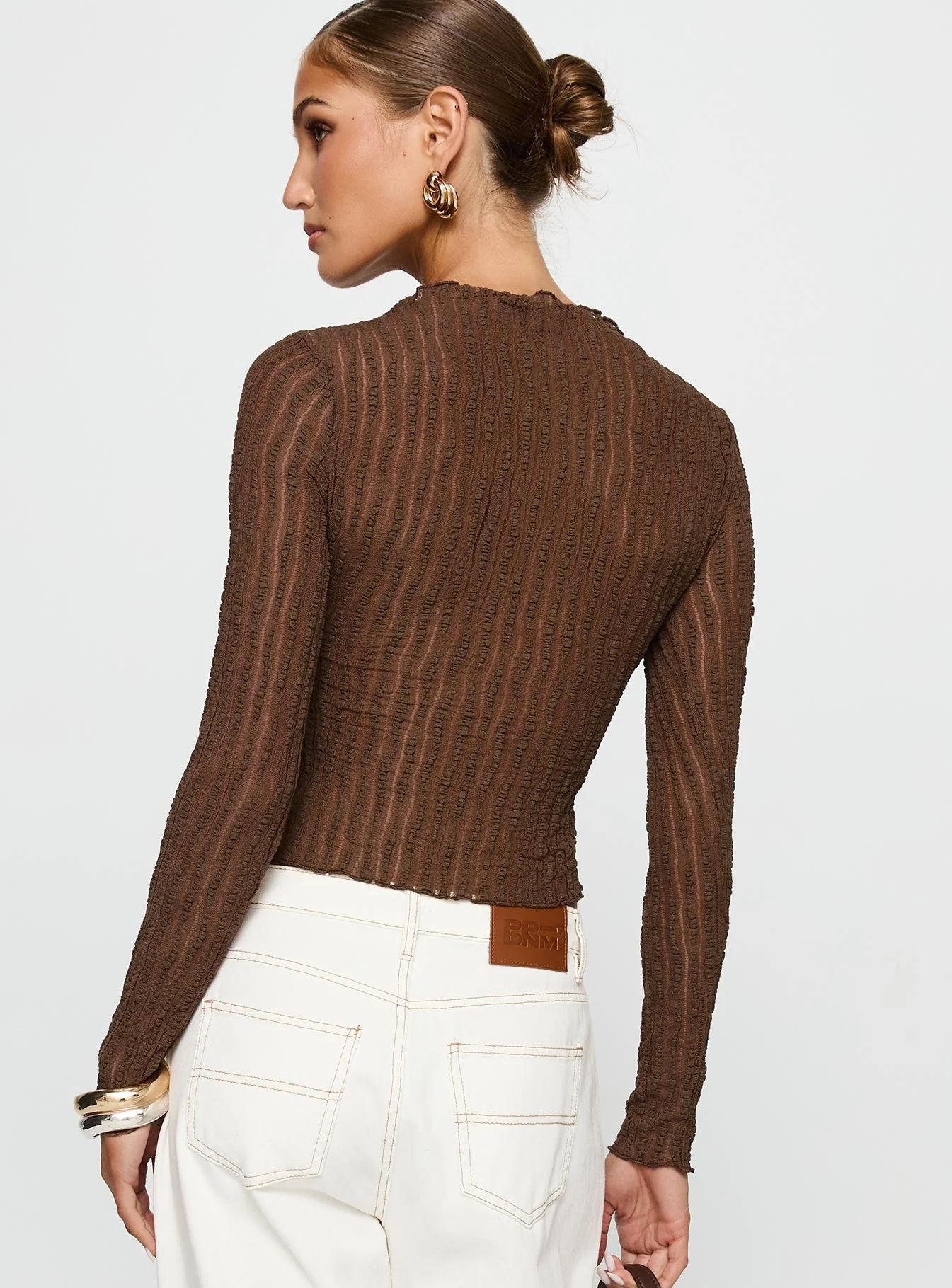 Padra Long Sleeve Top Brown - Image 5