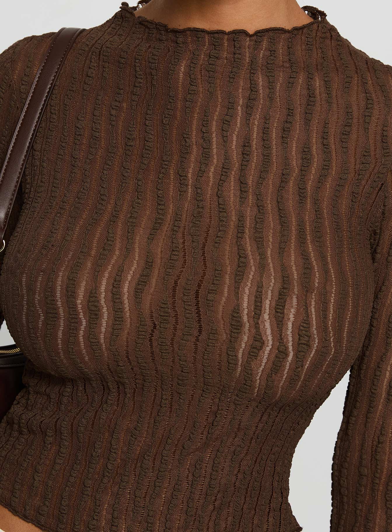 Padra Long Sleeve Top Brown - Image 6
