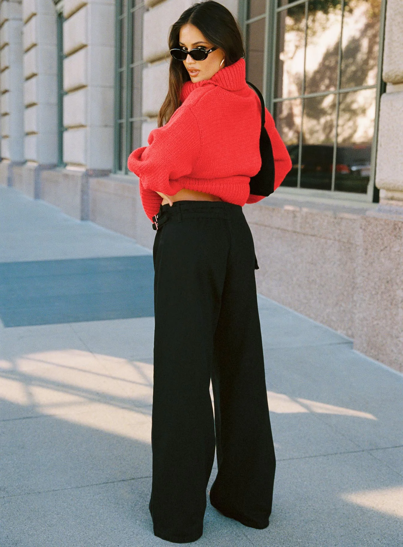 Paltrow Mid Rise Wide Leg Cargo Jeans Black - Image 5
