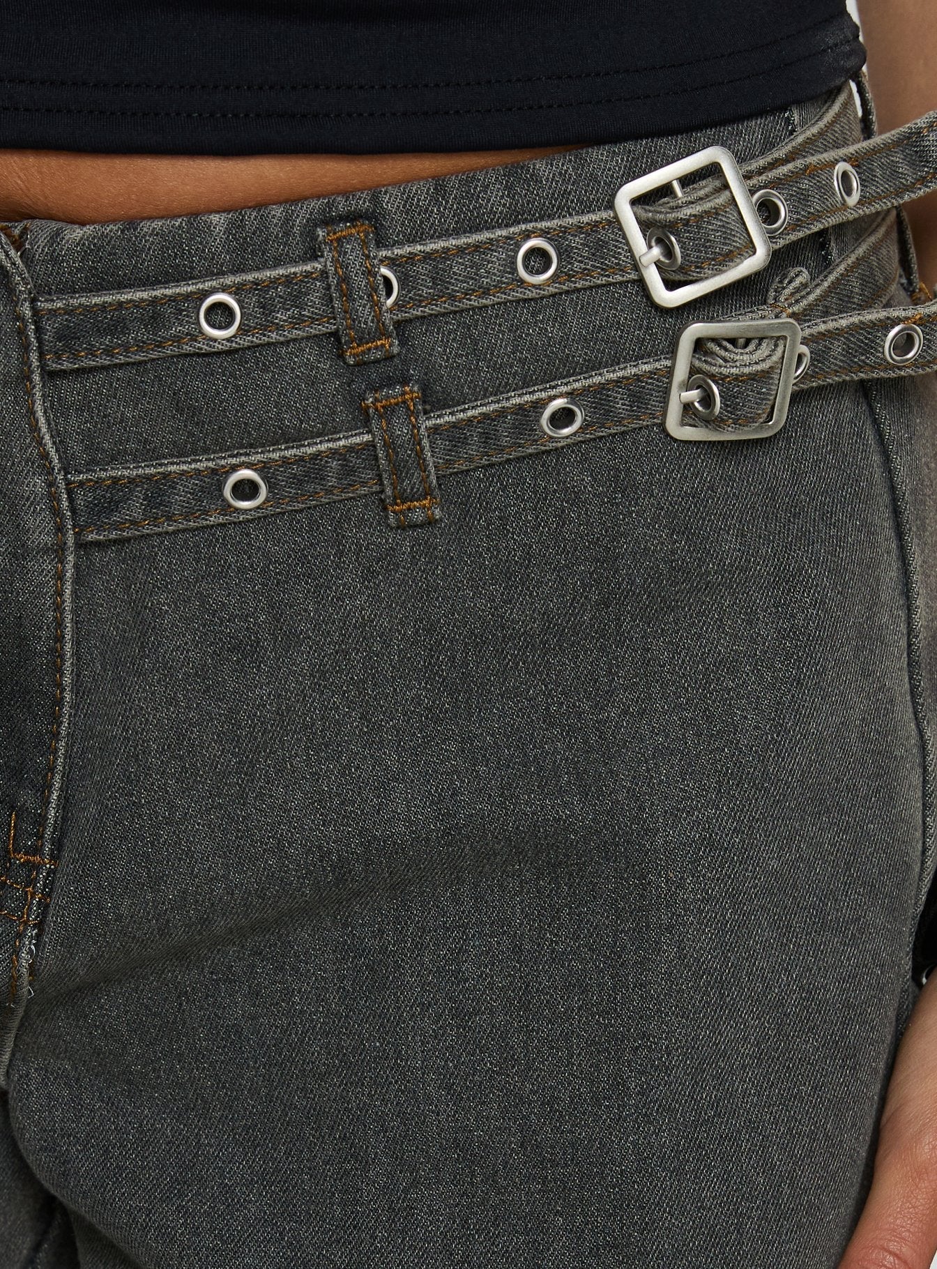 Paltrow Mid Rise Wide Leg Cargo Jeans Washed Grey - Image 6