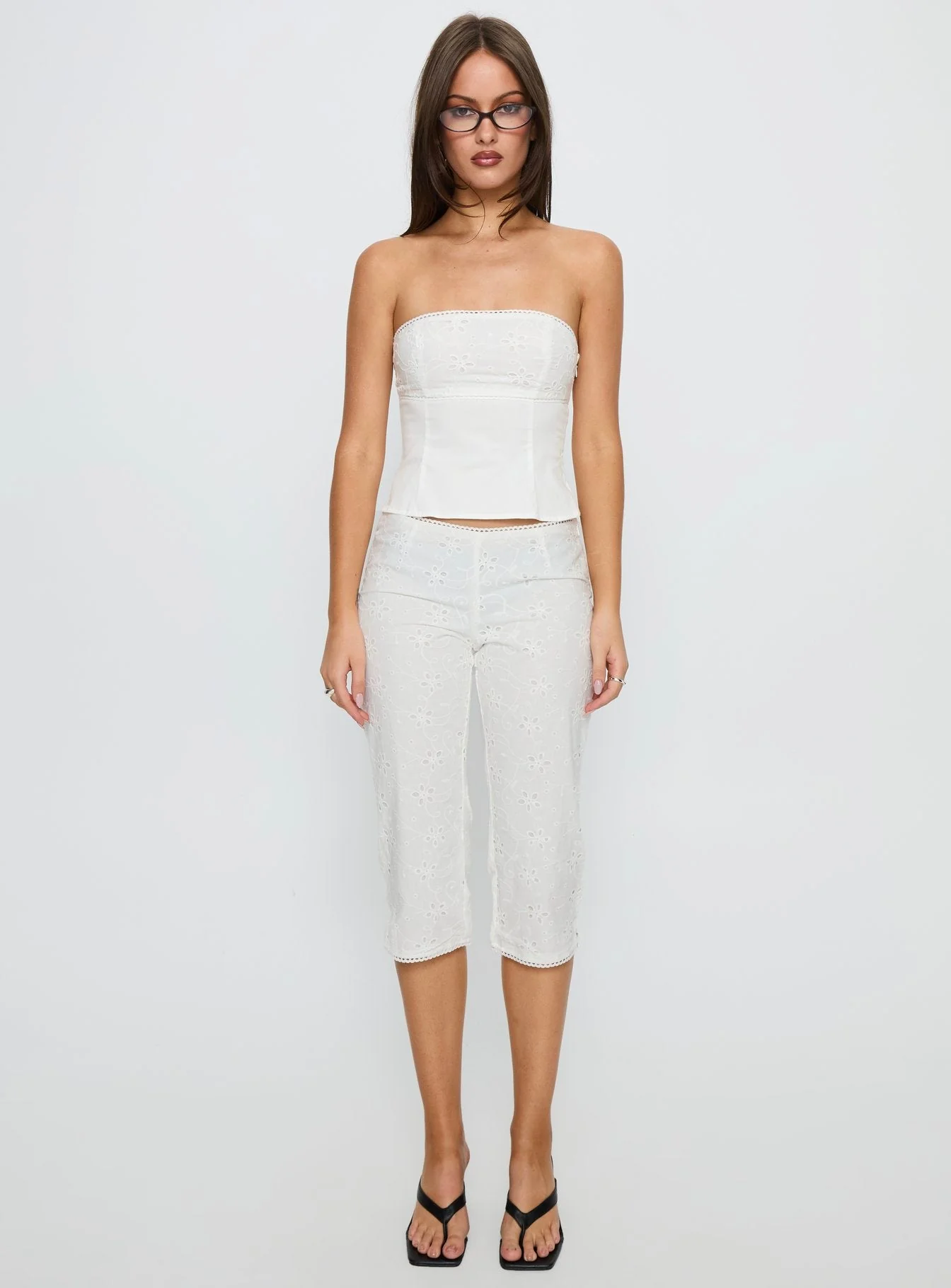 Pamella Strapless Anglaise Top White - Image 7