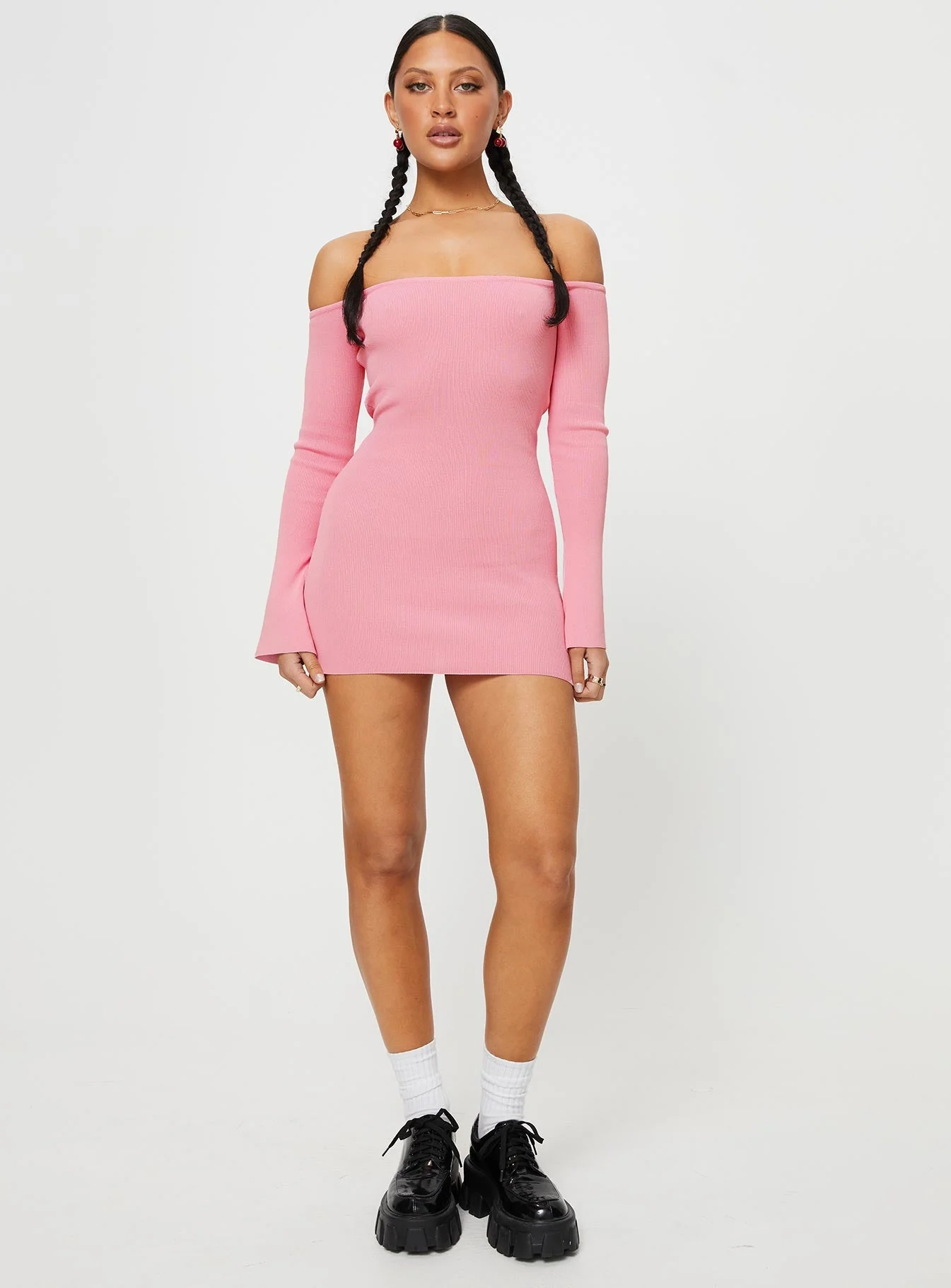 Parisa Long Sleeve Mini Dress Pink - Image 3