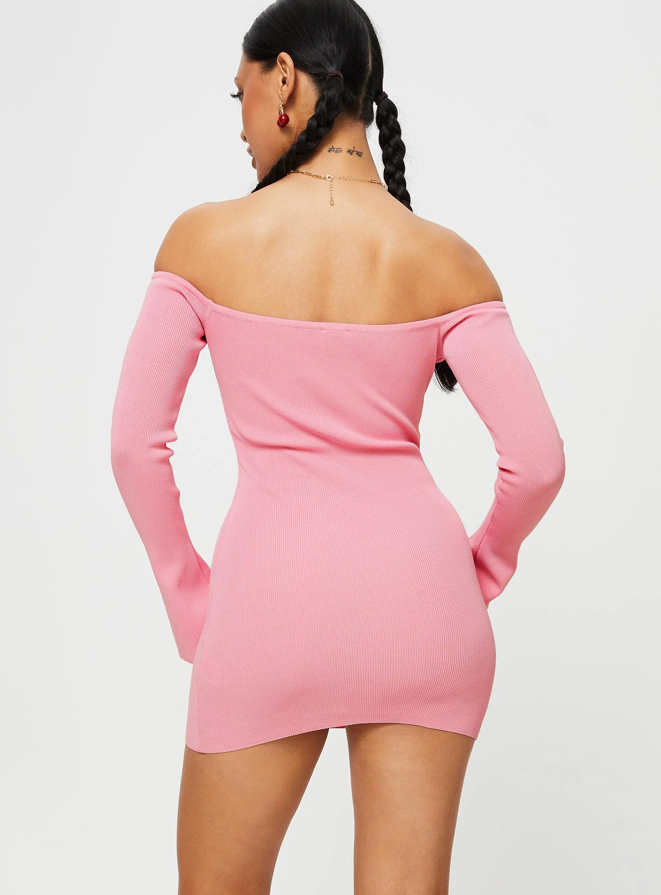 Parisa Long Sleeve Mini Dress Pink - Image 5