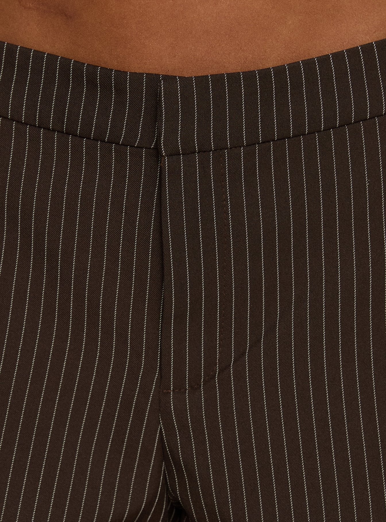 Party Invitations Tailored Shorts Brown Pinstripe - Image 7