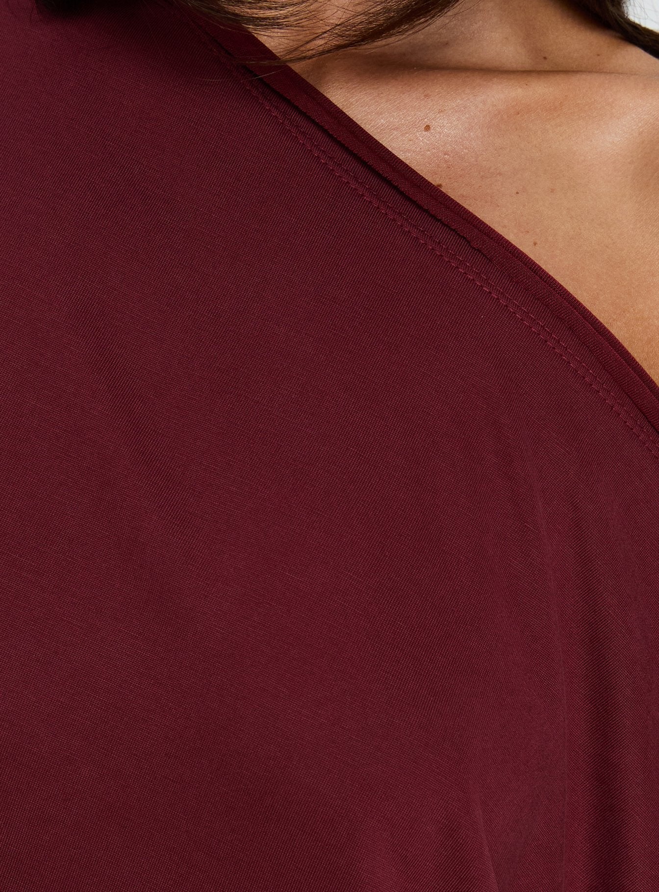 Passerby Asymmetrical Off Shoulder Top Burgundy - Image 6
