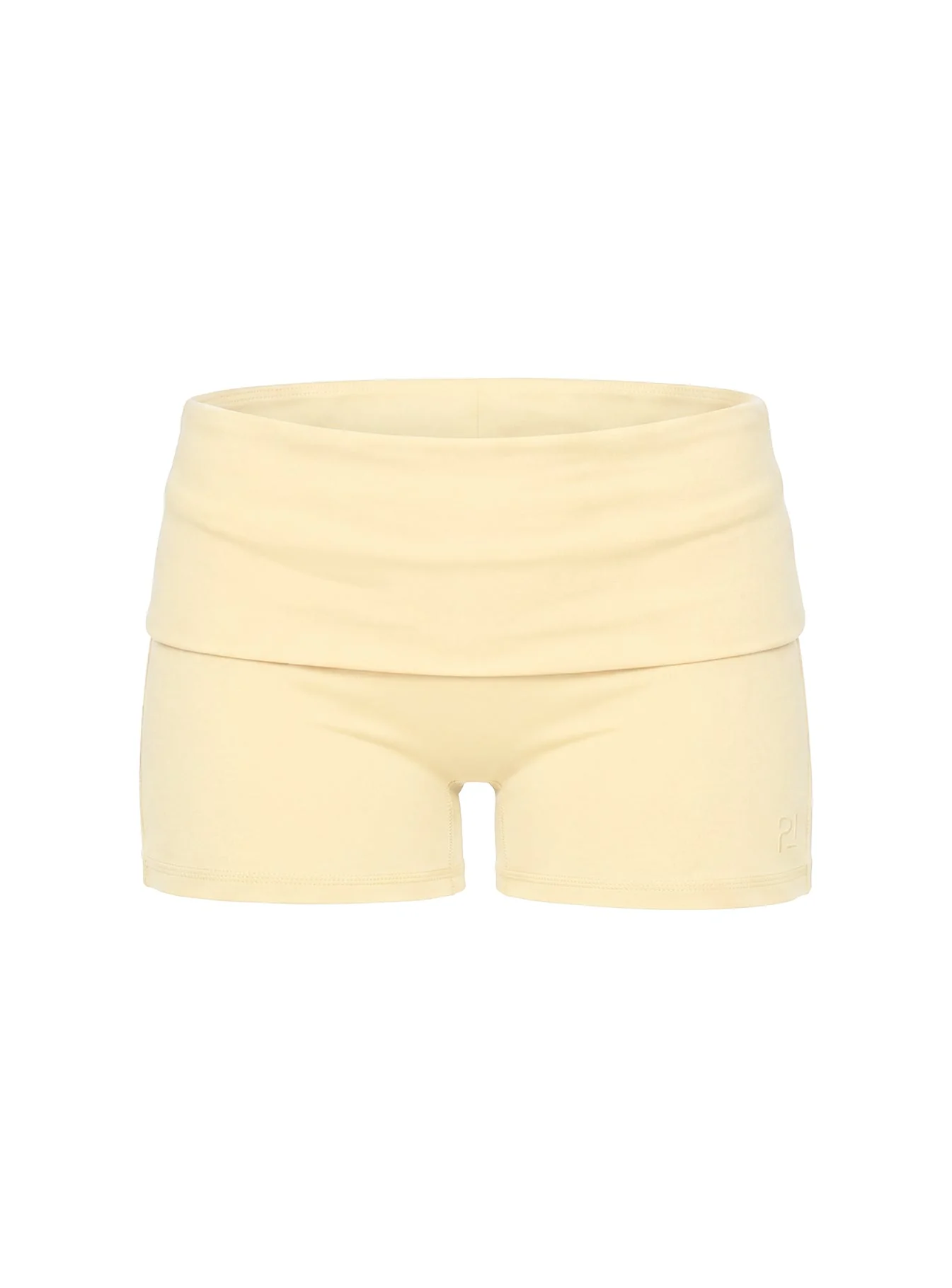 Peak Foldover Micro Shorts Yellow - Image 12