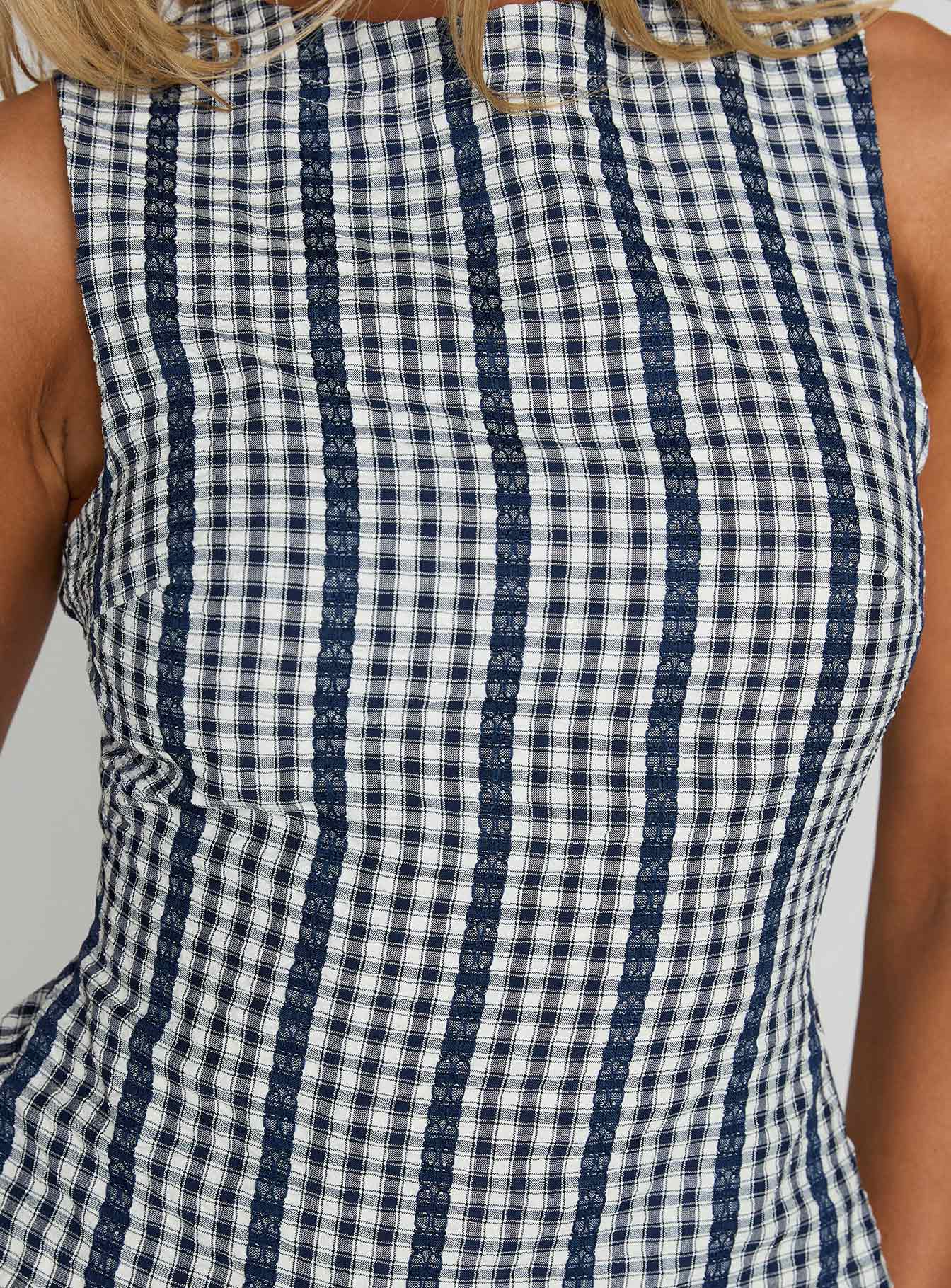 Penelopie Backless Top Navy Check - Image 5