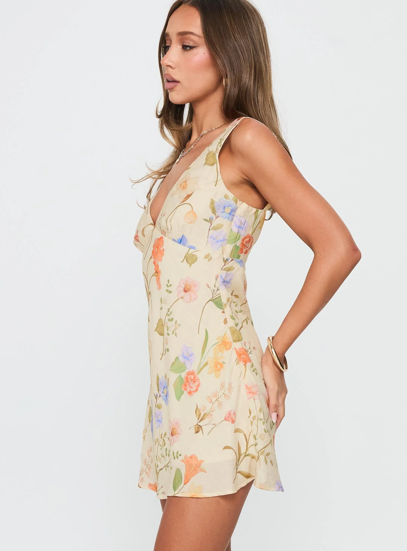 Pennie Bias Mini Dress Cream / Floral - Image 3