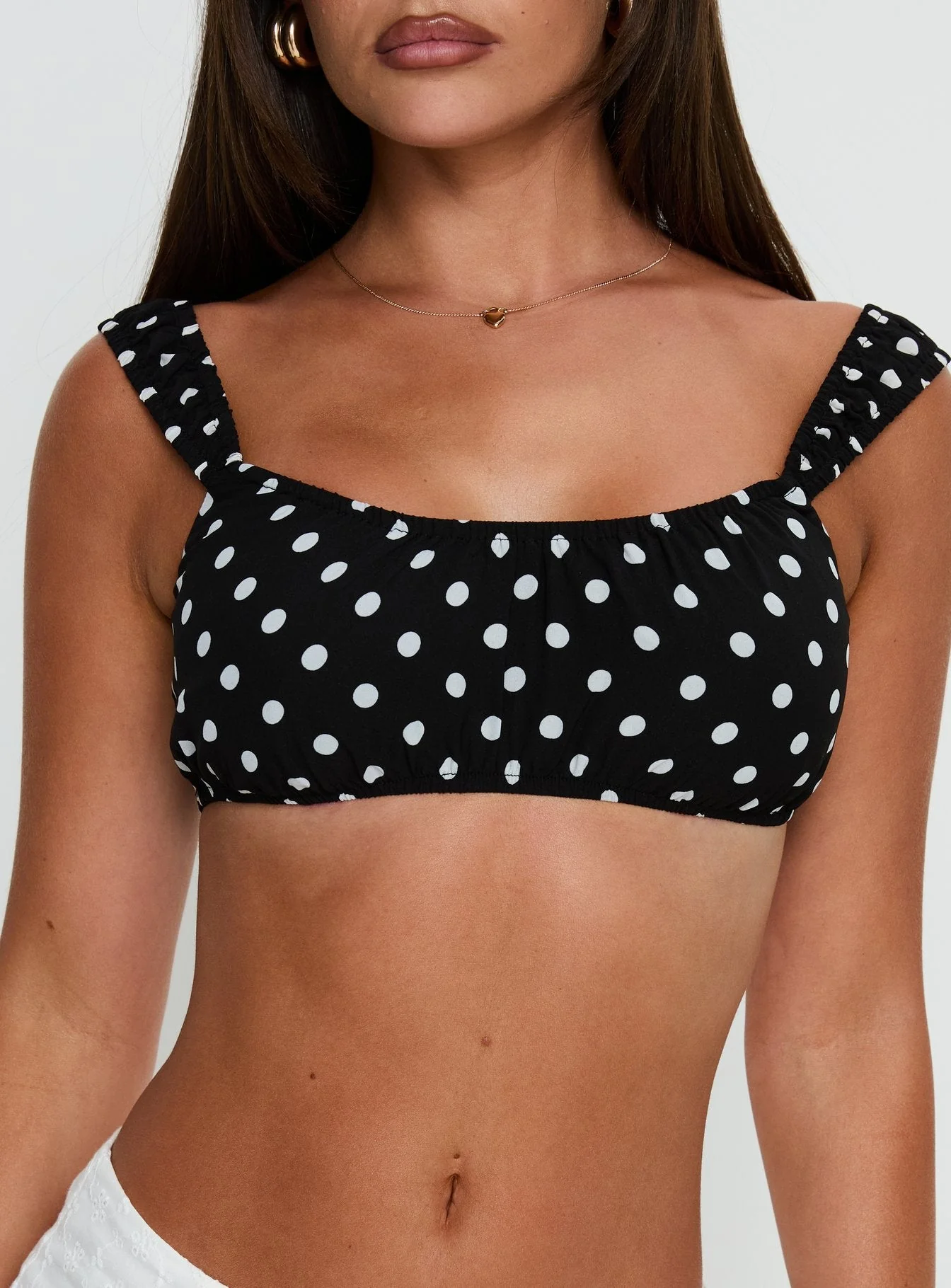 Perfect Timing Micro Crop Top Black Polka - Image 6