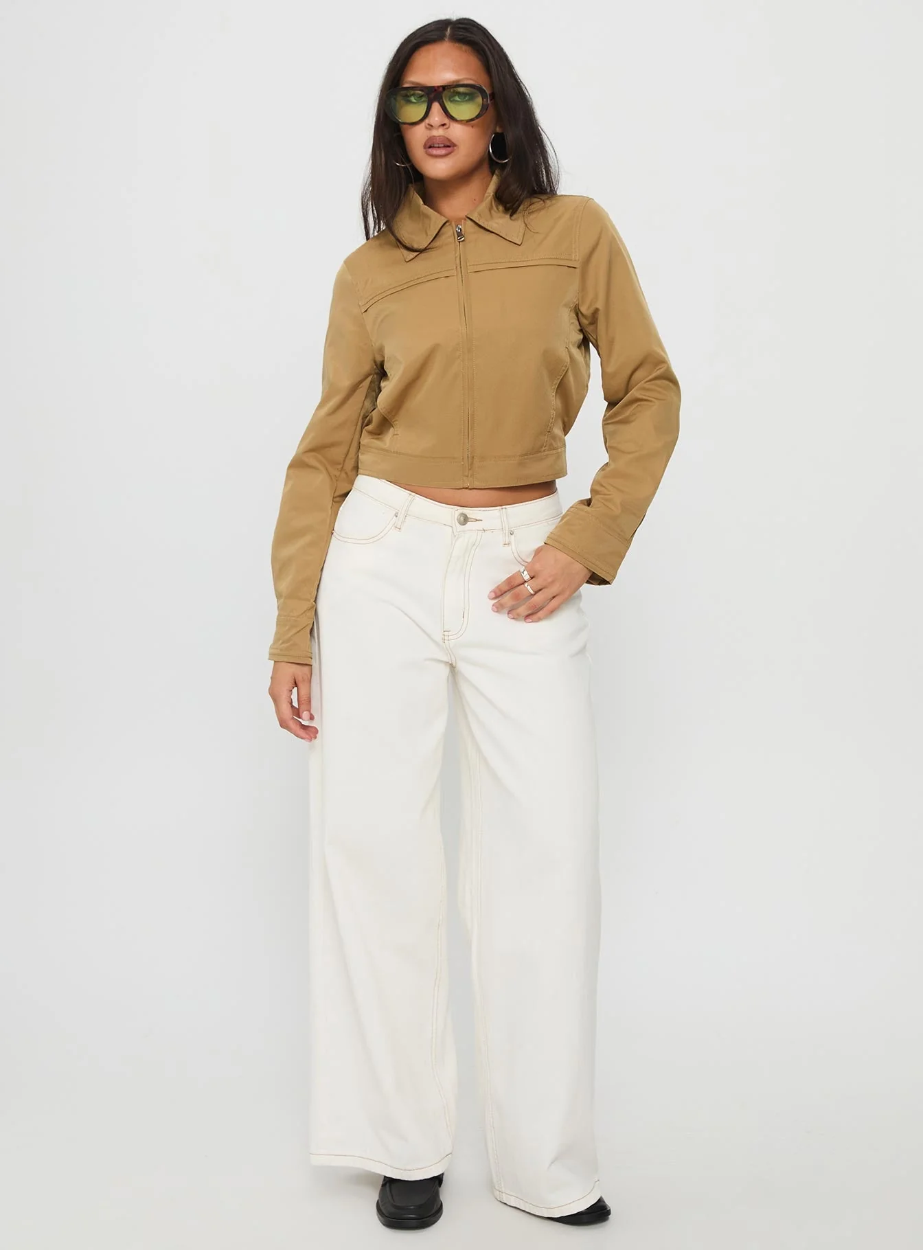 Perfection Cropped Jacket Mustard - Image 2