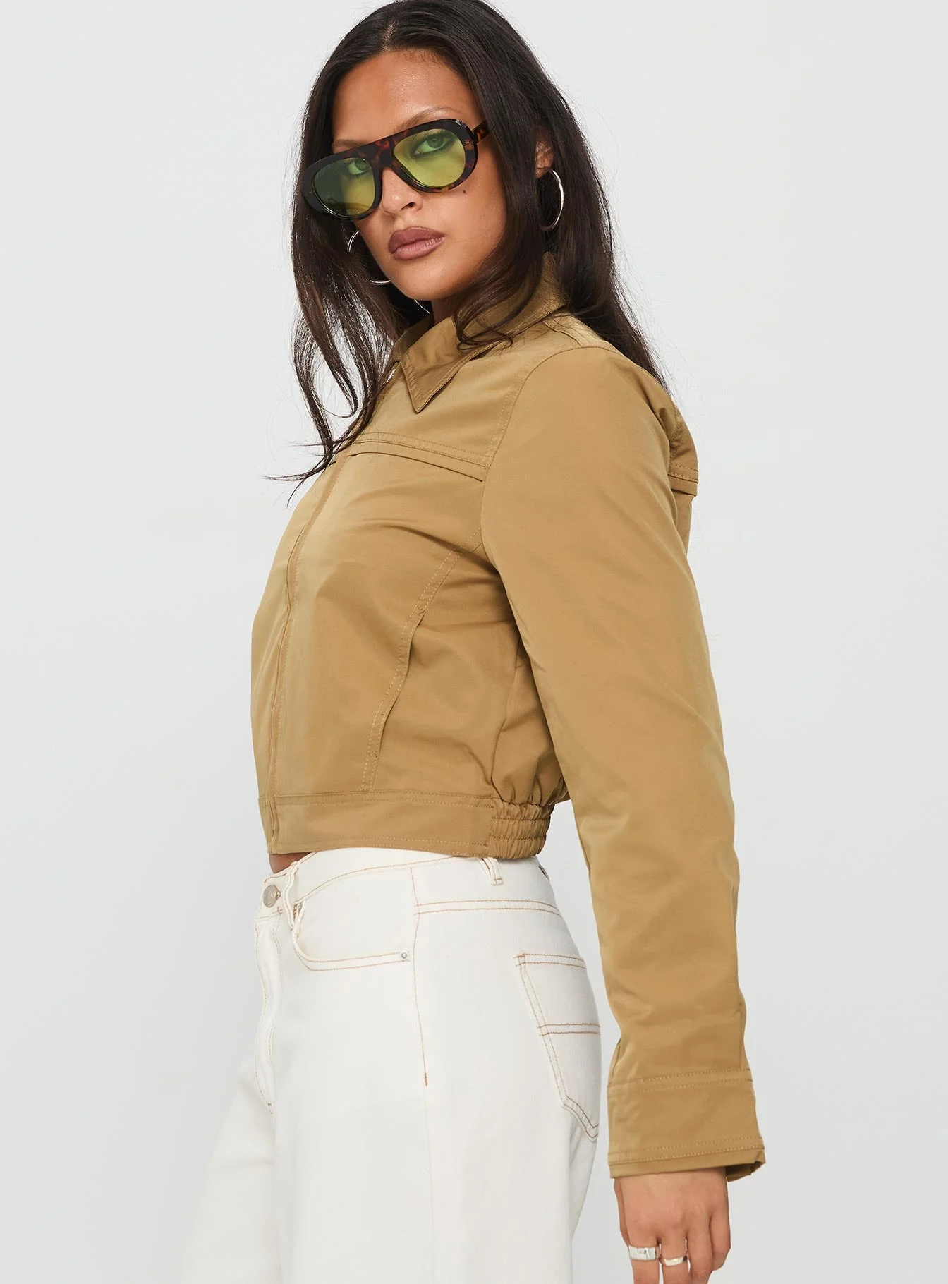 Perfection Cropped Jacket Mustard - Image 3