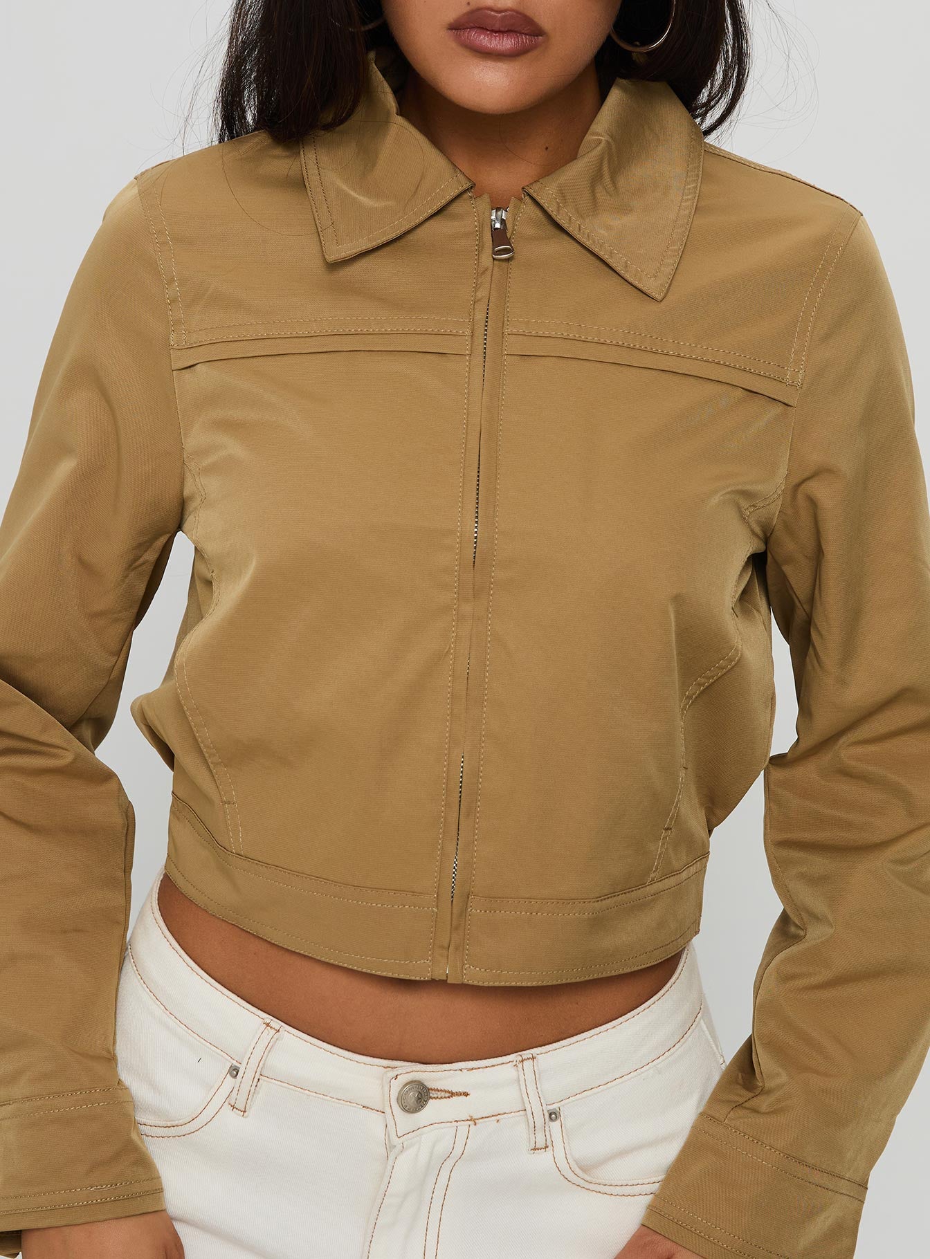 Perfection Cropped Jacket Mustard - Image 5