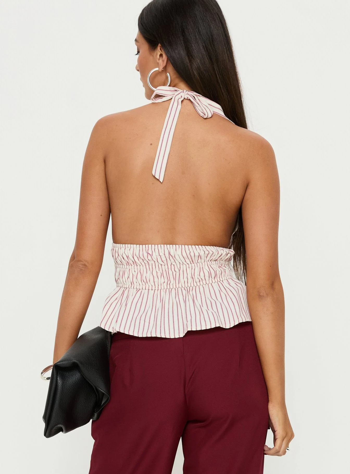 Perpetua Halter Neck Top Red / White Stripe - Image 5