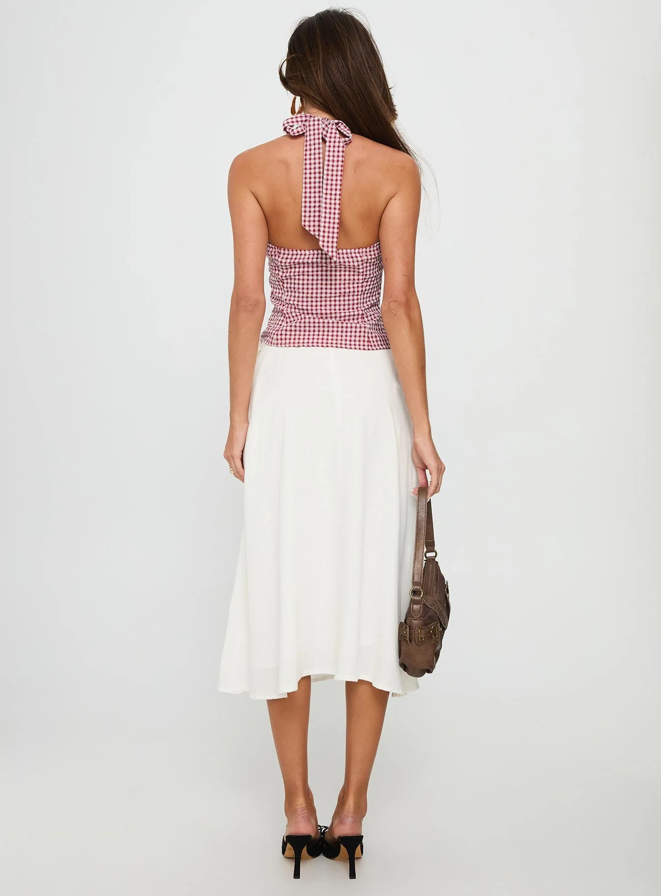 Persuasion Tie Side Midi Skirt White - Image 5