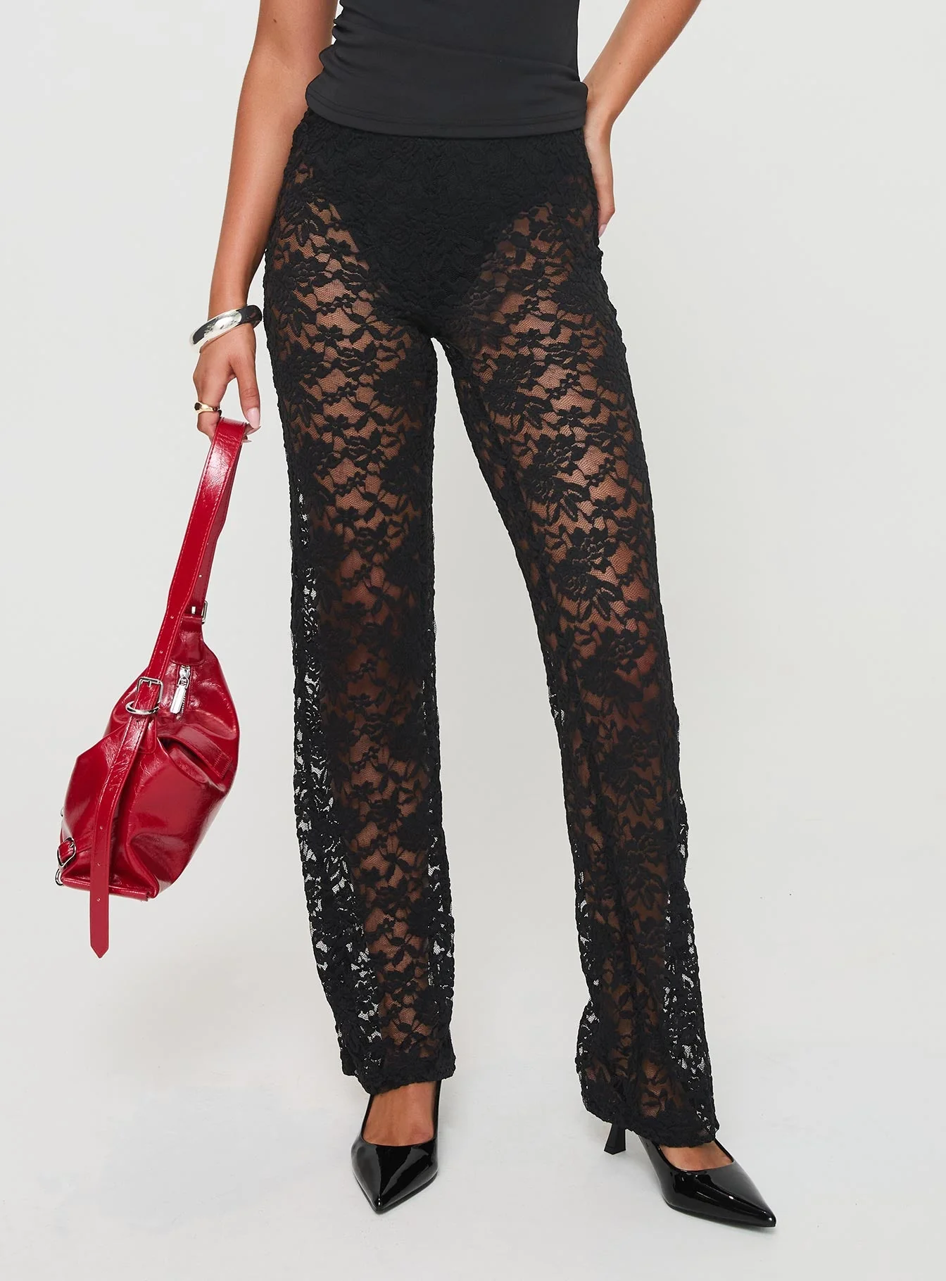 Peru Lace Pants Black - Image 3