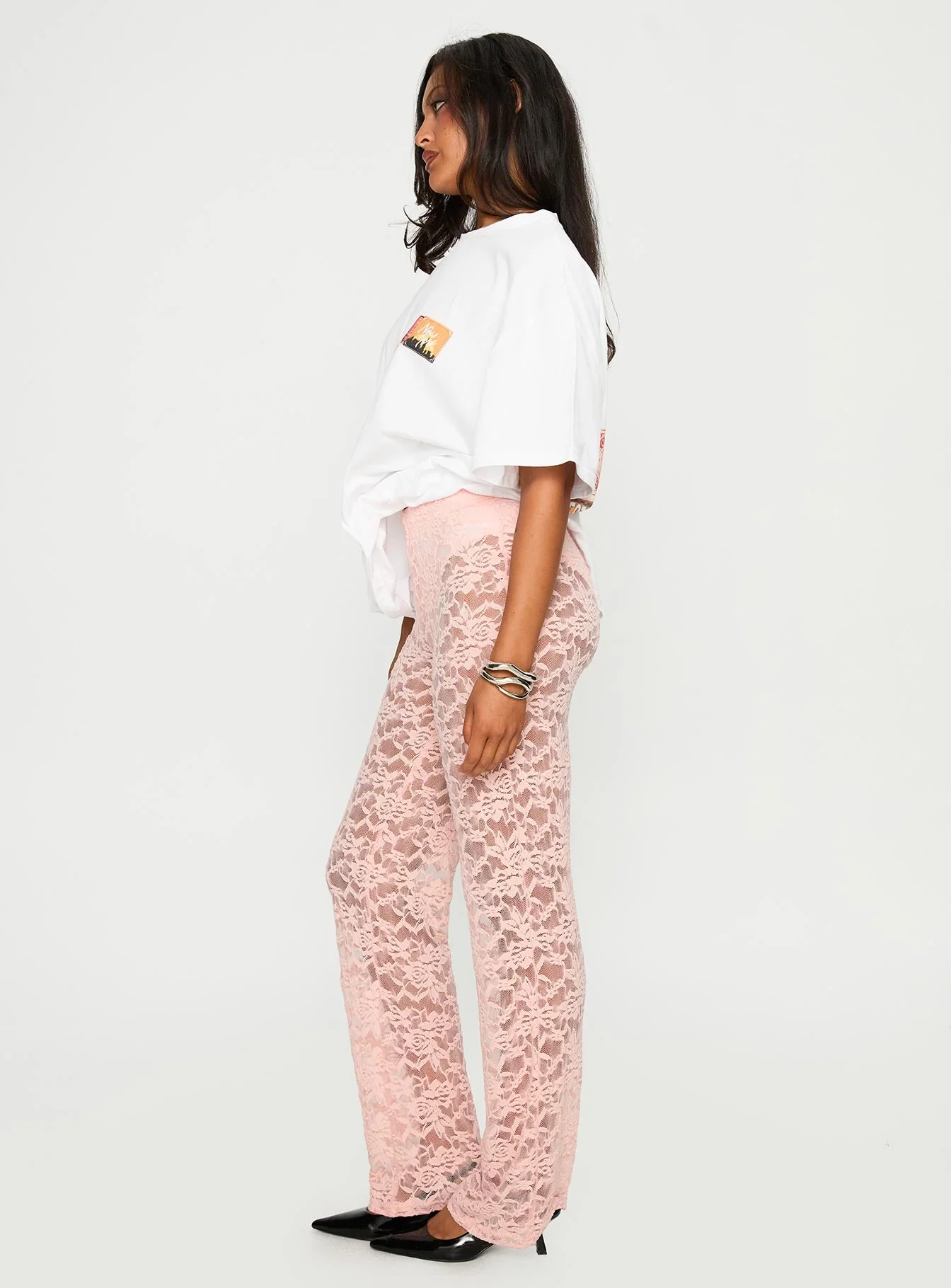 Peru Lace Pants Pink - Image 4