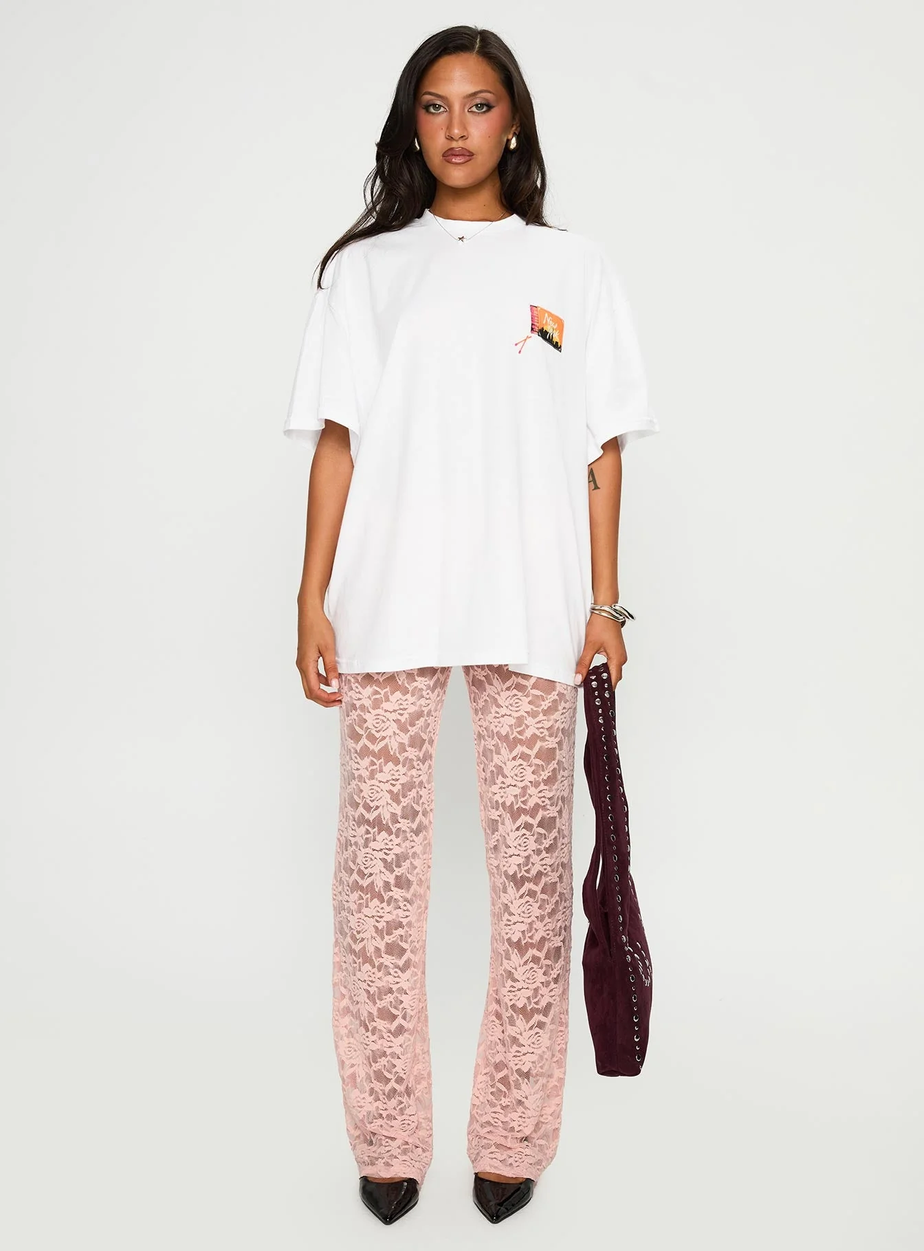 Peru Lace Pants Pink - Image 7