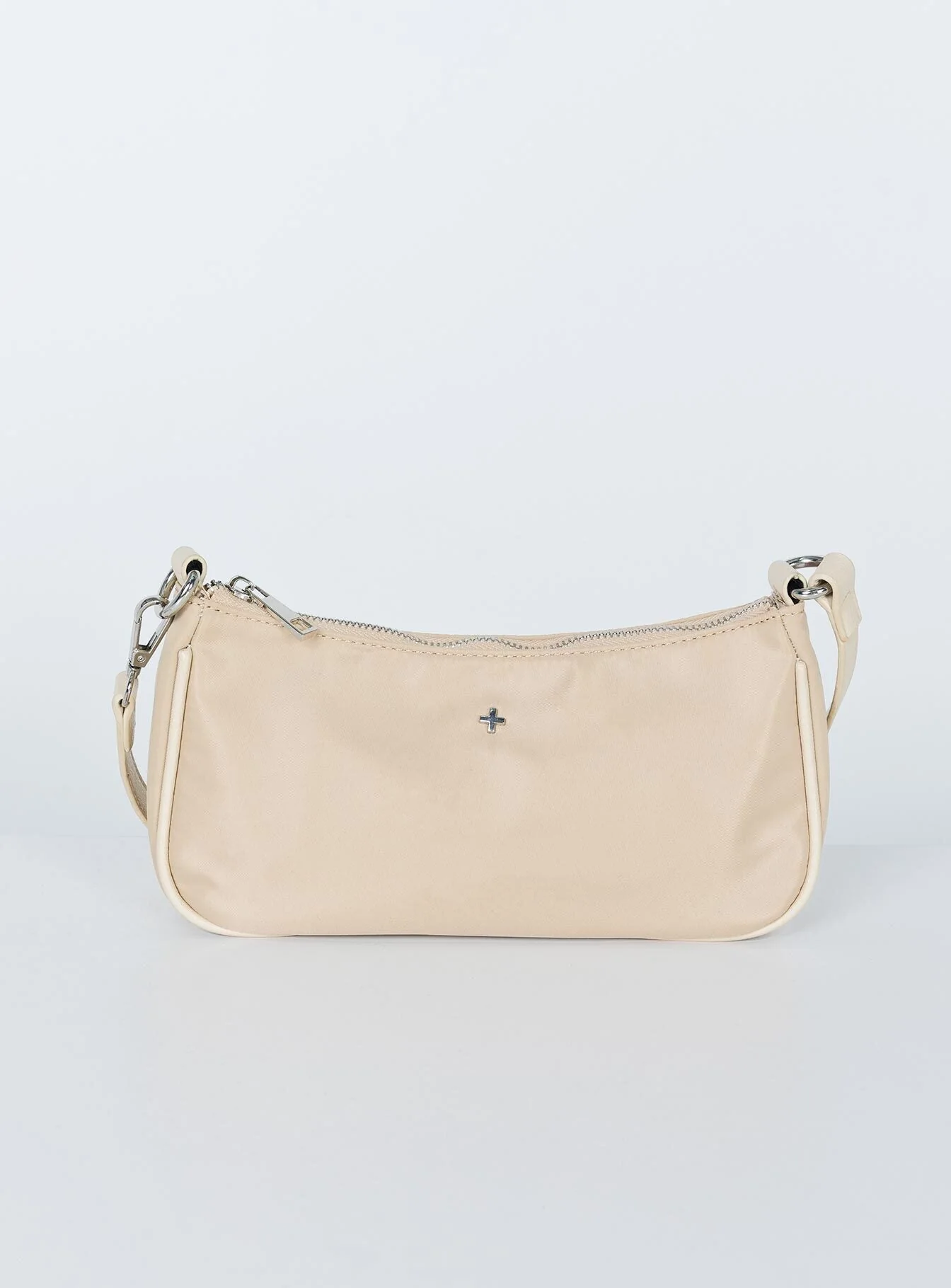 Peta & Jain Piper Bag Beige Nylon Silver Hardware - Image 4