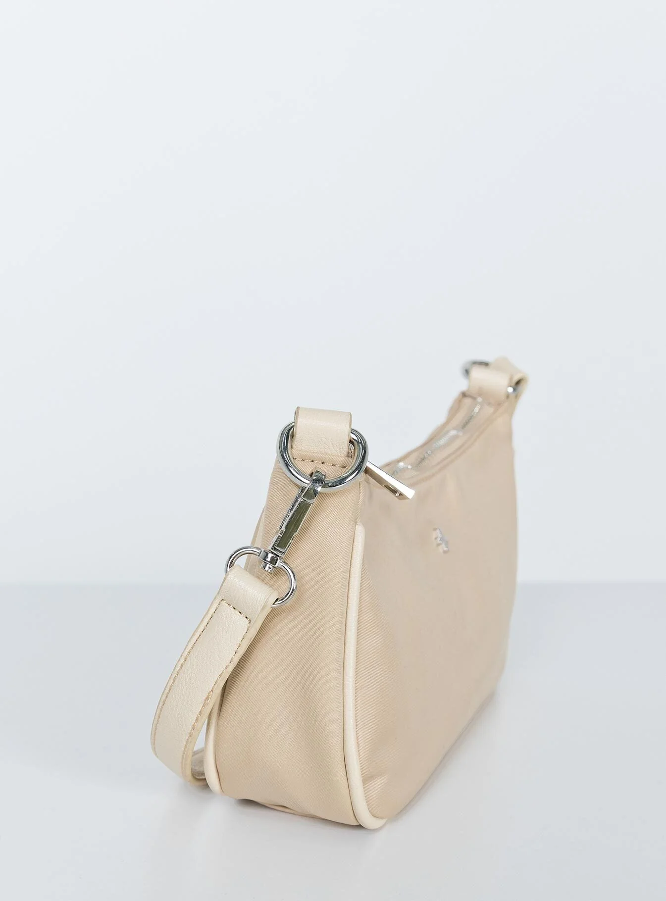 Peta & Jain Piper Bag Beige Nylon Silver Hardware - Image 5