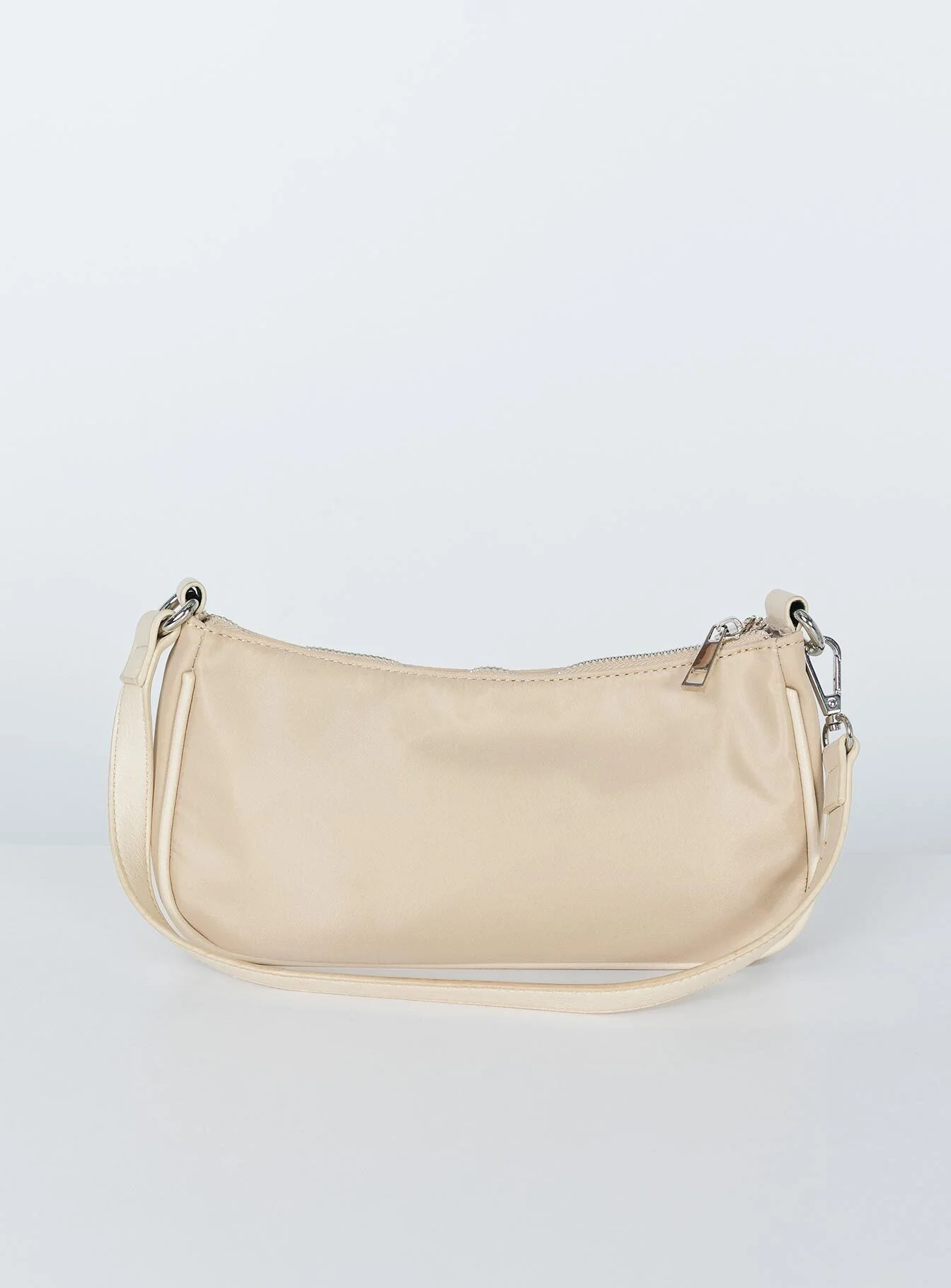 Peta & Jain Piper Bag Beige Nylon Silver Hardware - Image 6