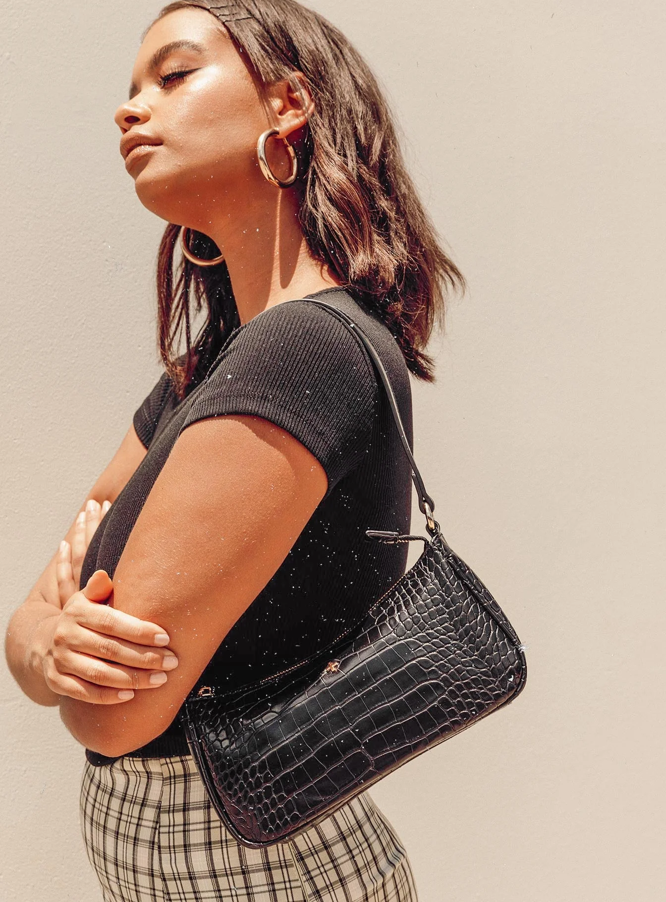 Peta & Jain Piper Bag Black Croc - Image 6