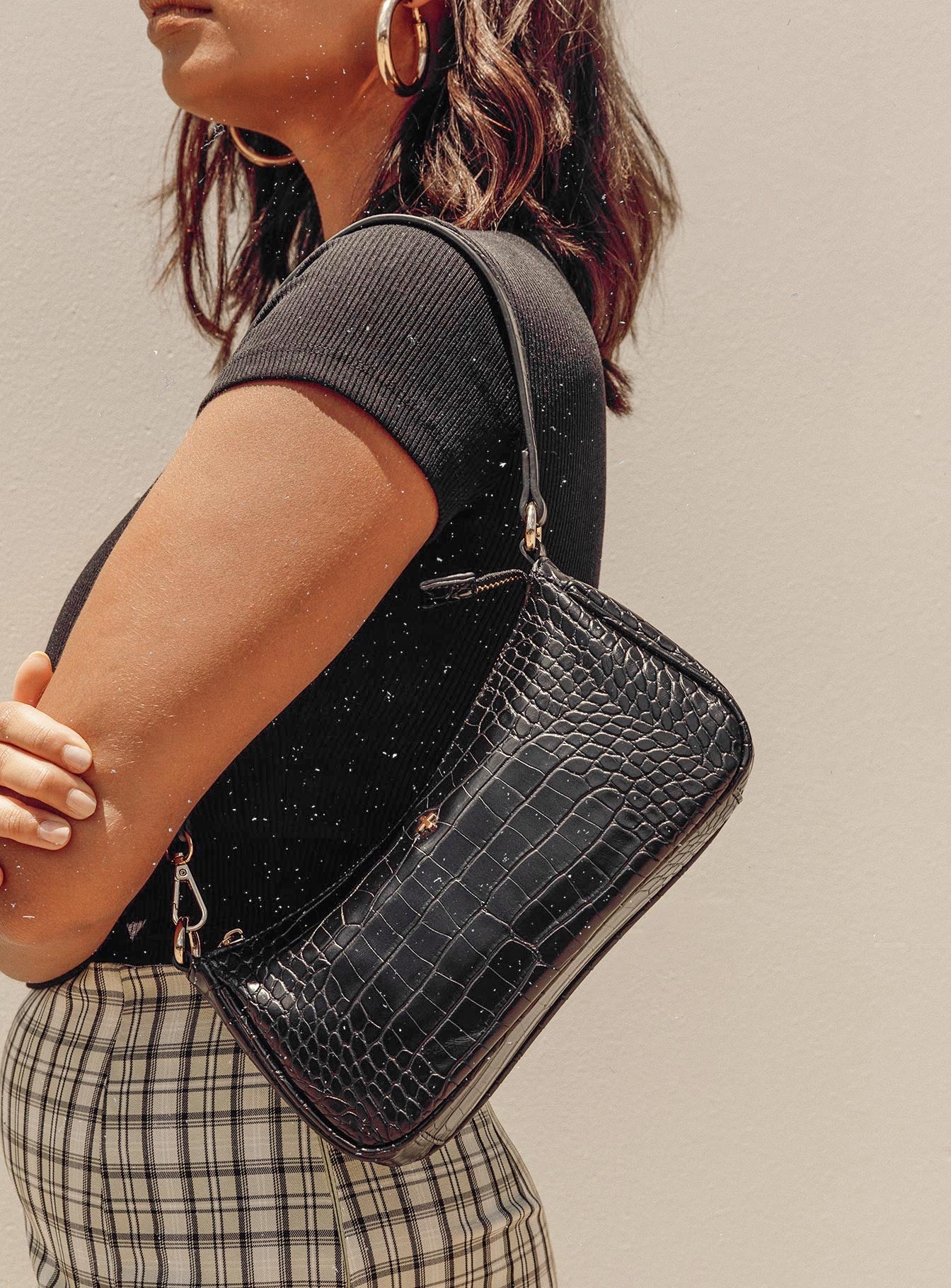Peta & Jain Piper Bag Black Croc - Image 8