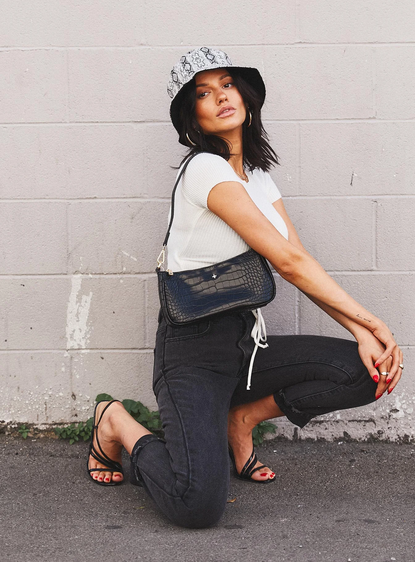 Peta & Jain Piper Bag Black Croc - Image 9