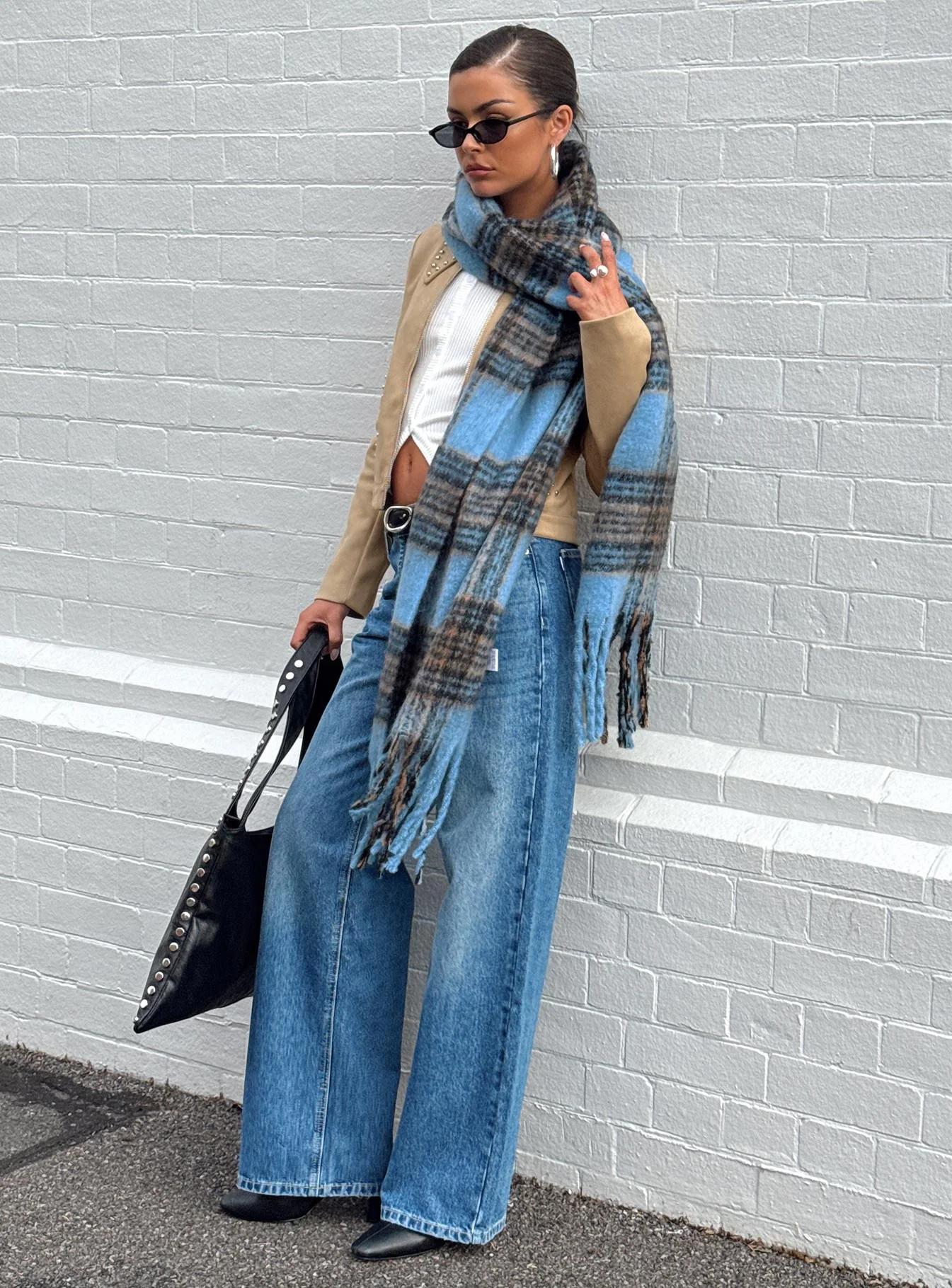 Peyson Scarf Brown / Blue - Image 4