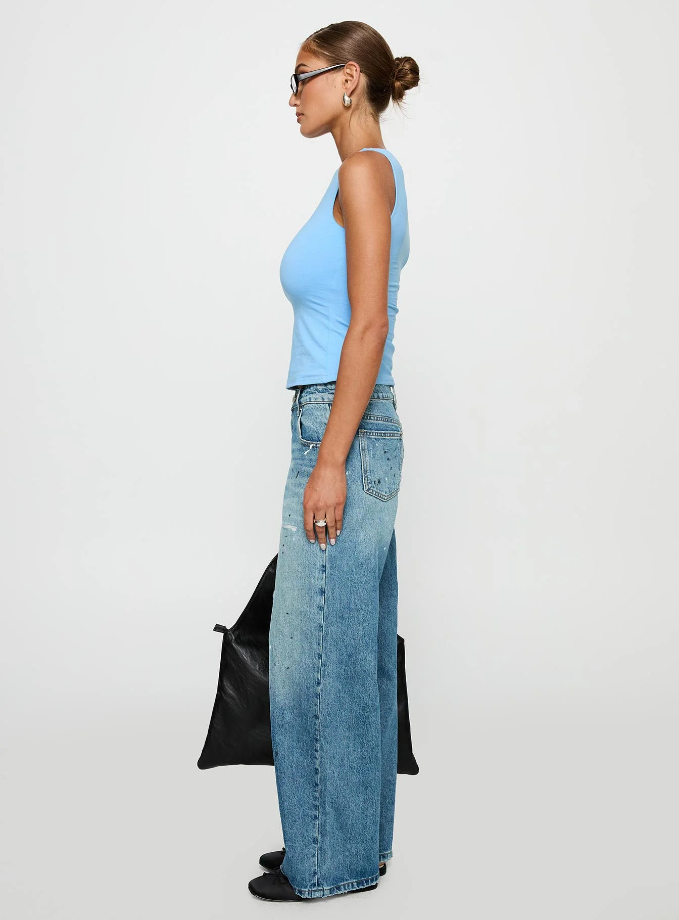 Picasso Mid Rise Straight Leg Jeans Mid Blue - Image 4
