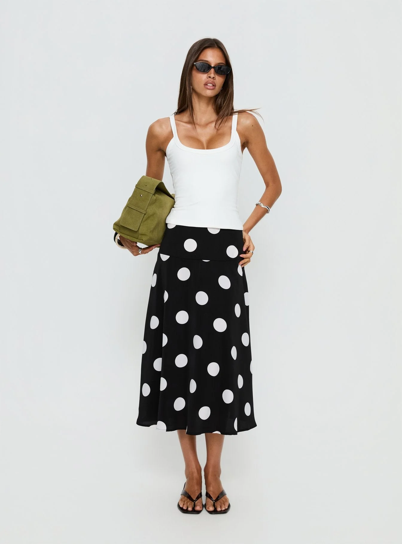Picture It Midi Skirt Black Polka Dot - Image 3