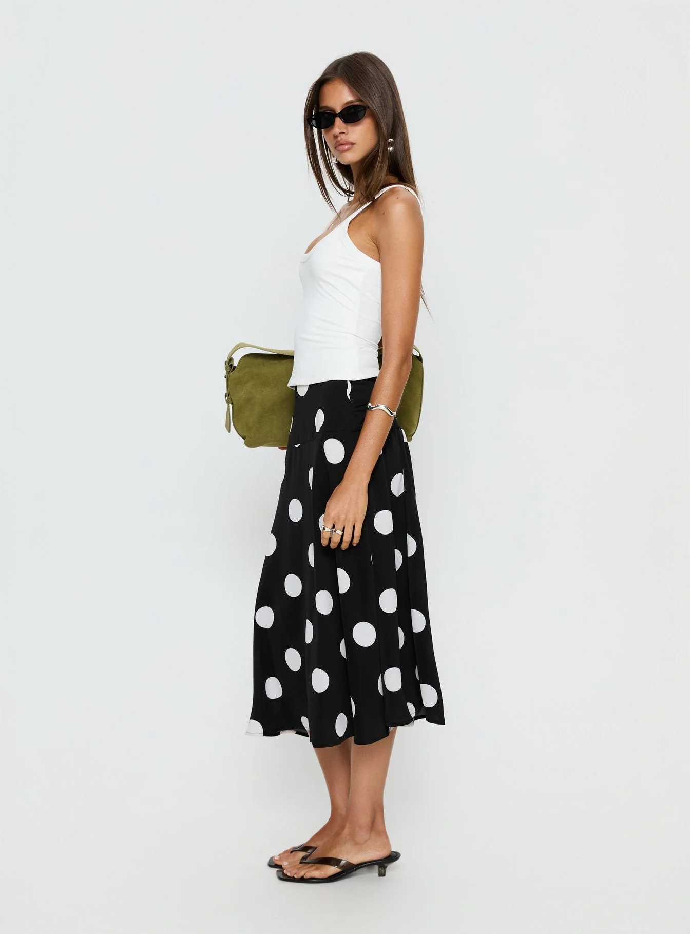 Picture It Midi Skirt Black Polka Dot - Image 4