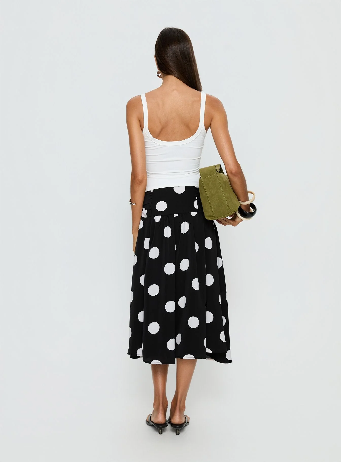Picture It Midi Skirt Black Polka Dot - Image 5