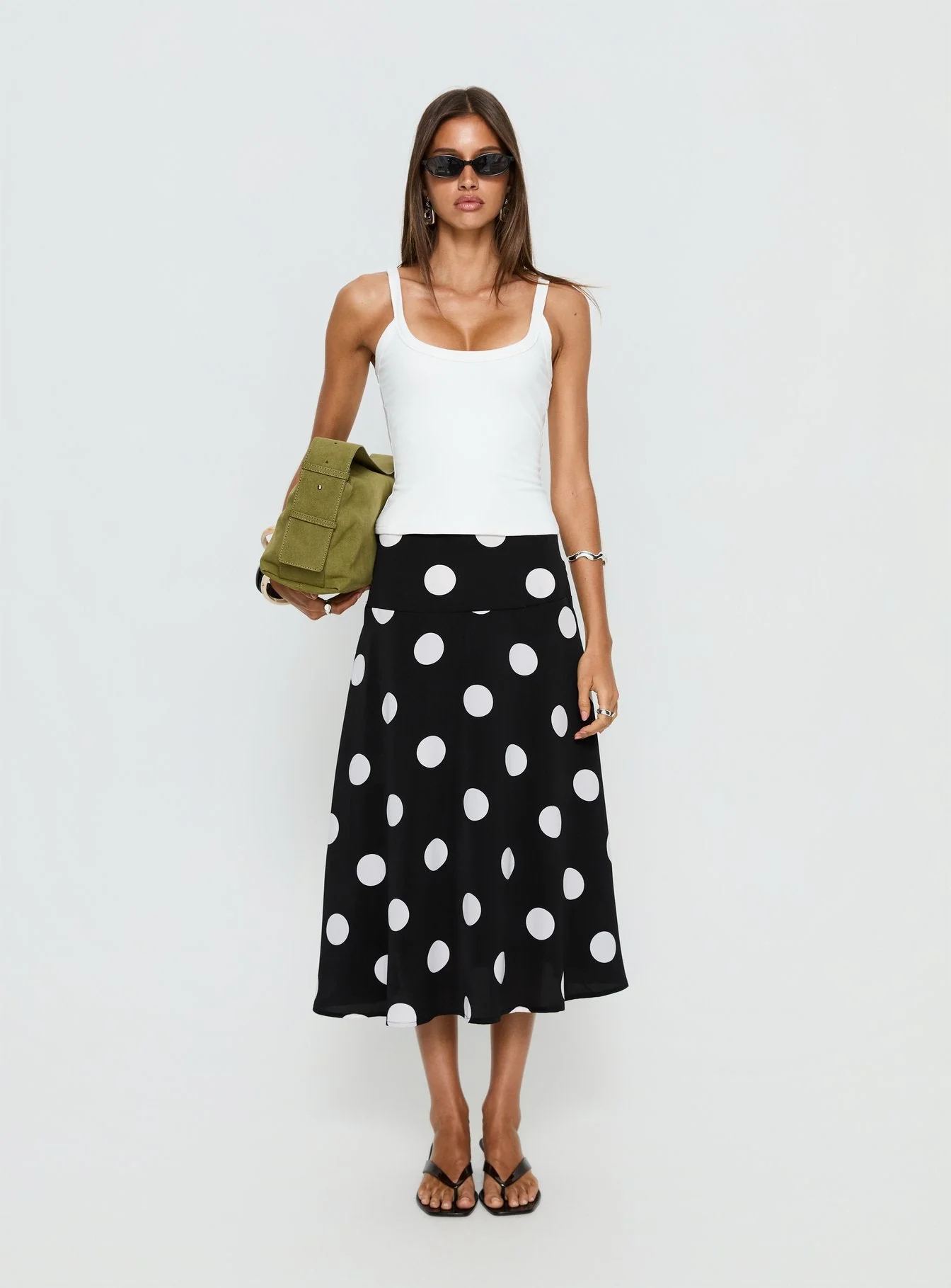 Picture It Midi Skirt Black Polka Dot - Image 7