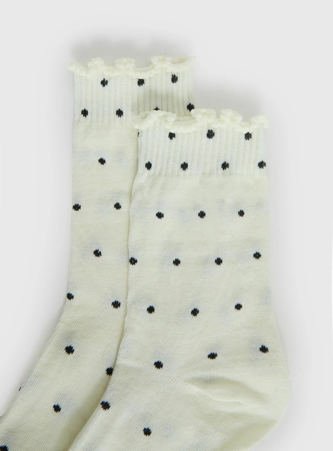 Pillowtalk Frill Socks Cream Polka - Image 3