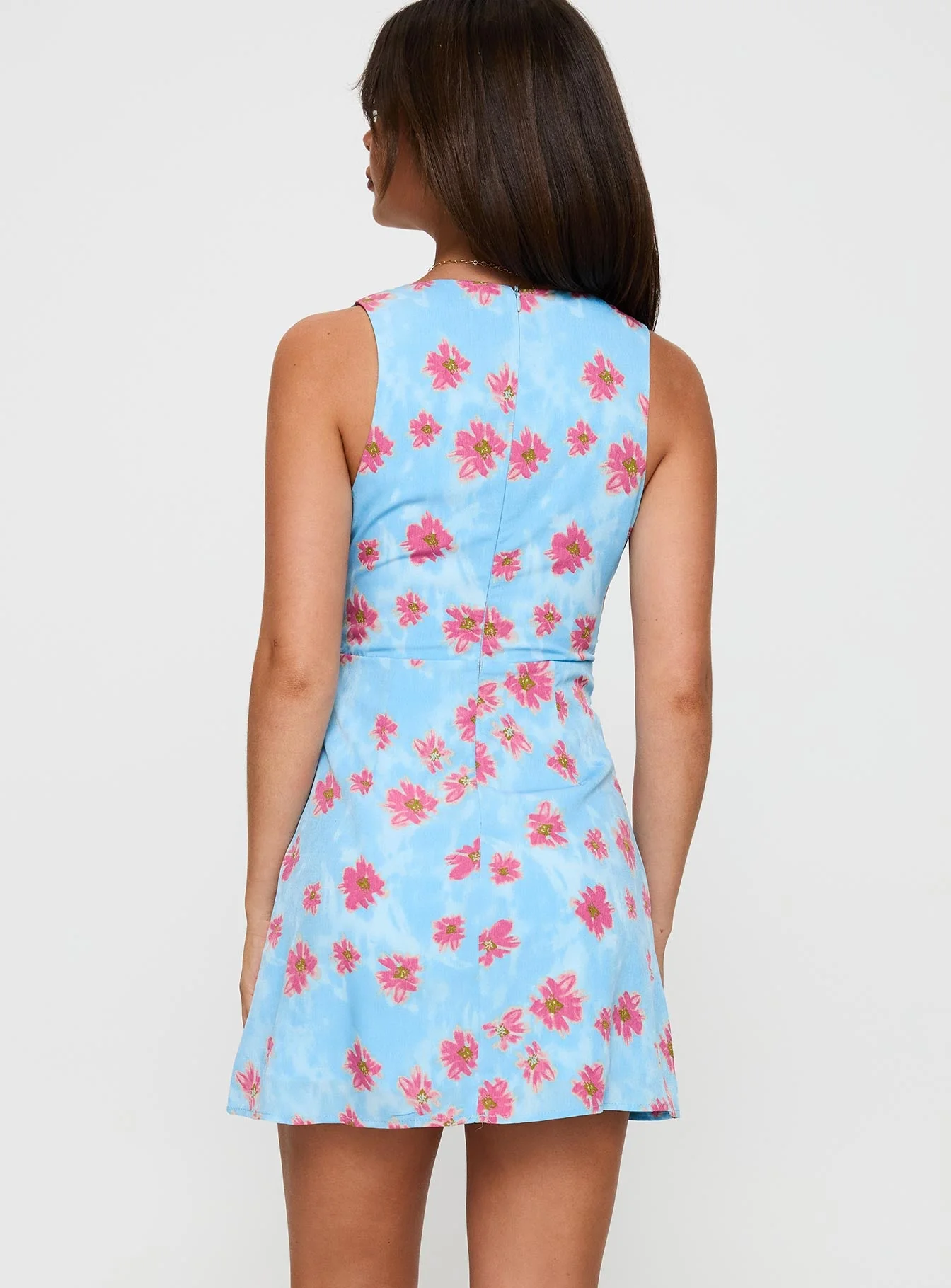 Pink Skies Mini Dress Blue - Image 4